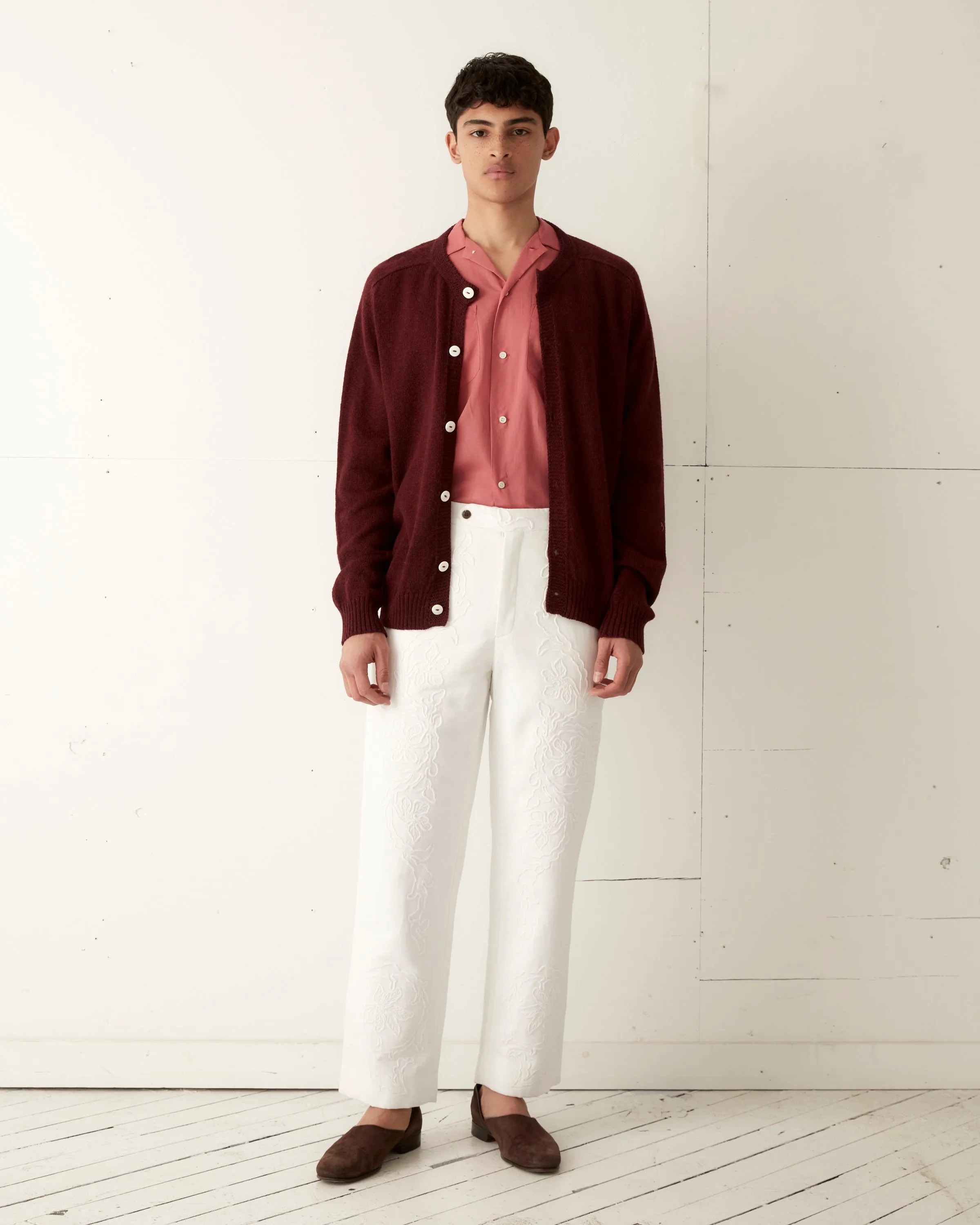 Orchard Cardigan - Maroon sold by BODE