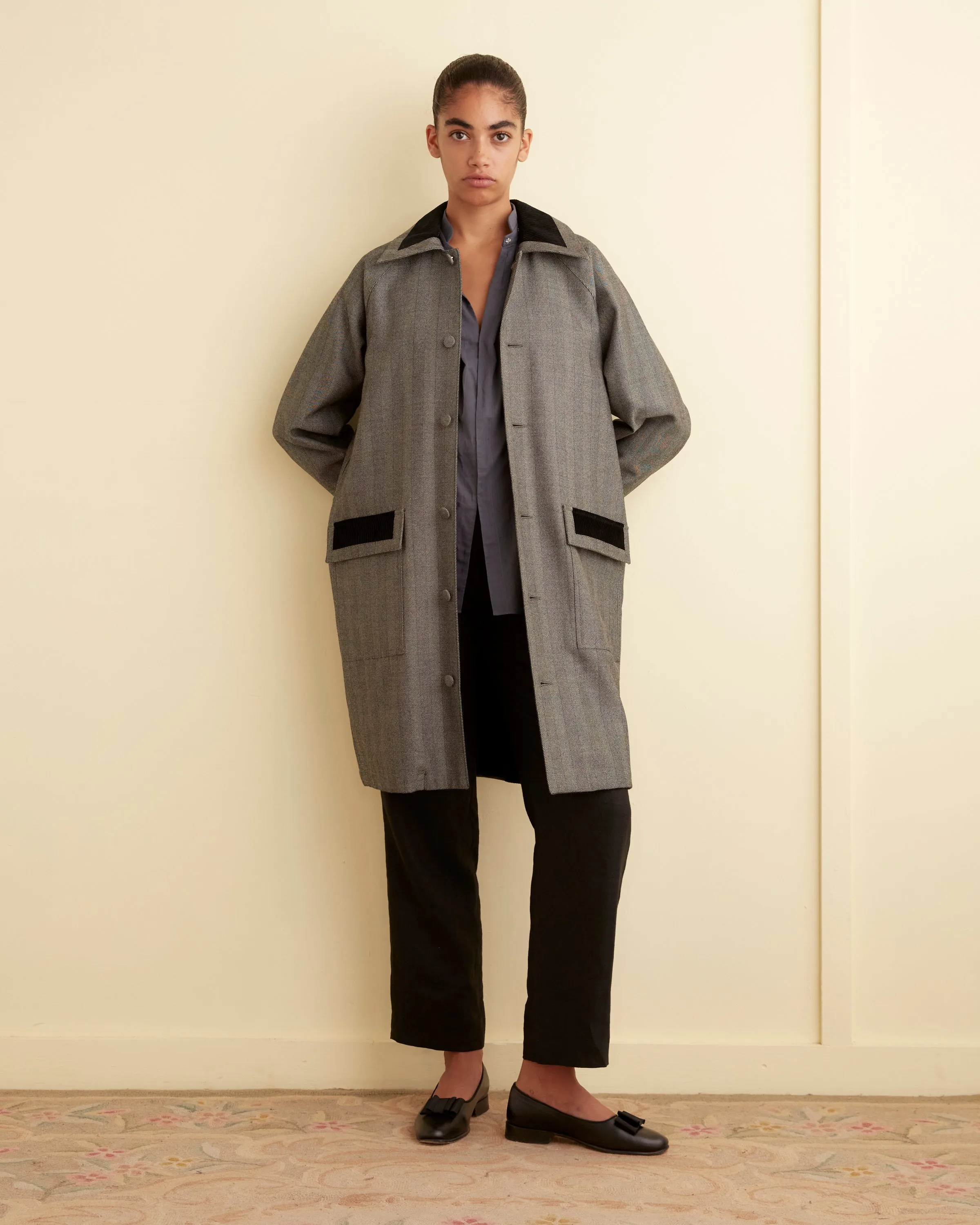 Herringbone Rennie Coat sold by BODE