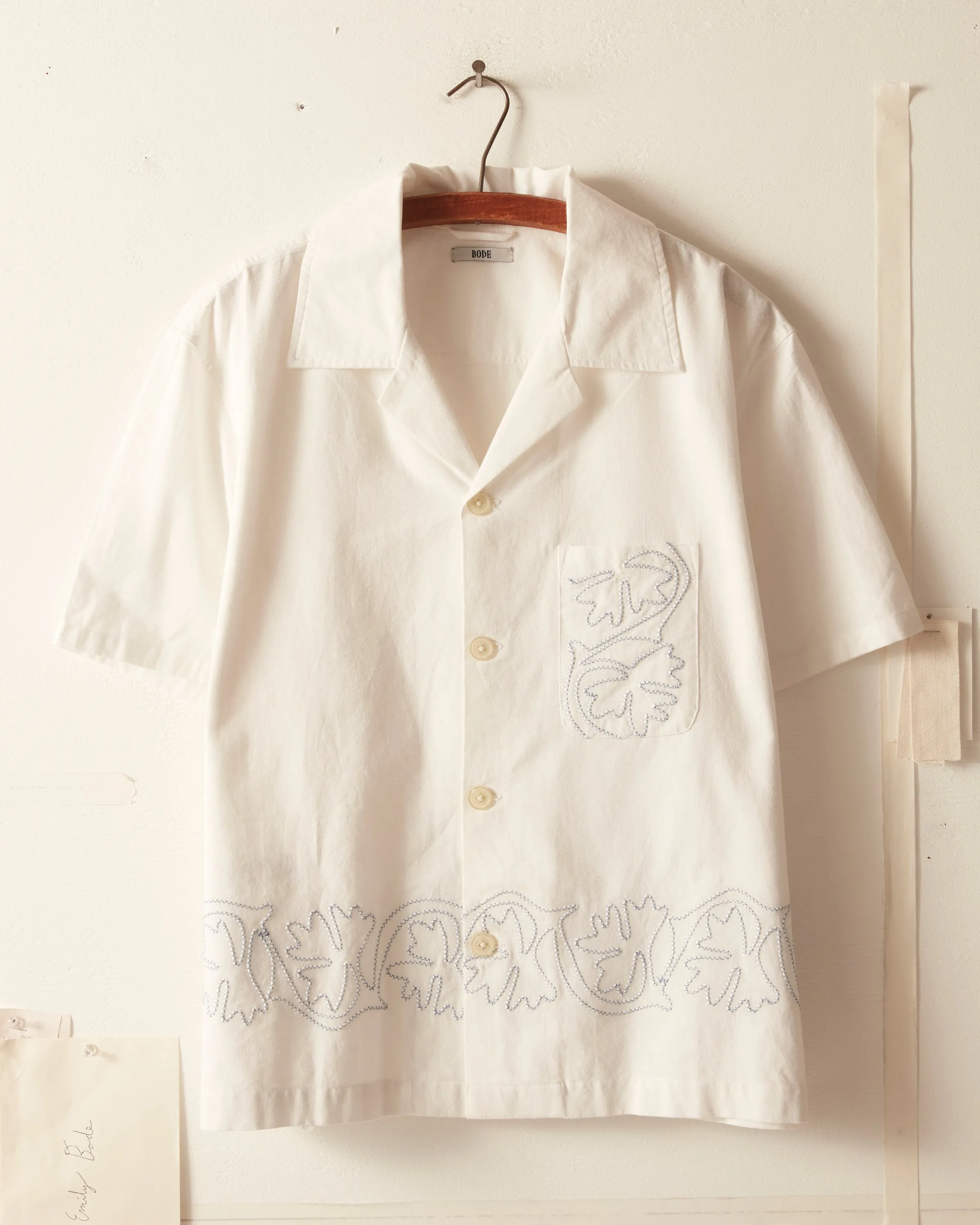 Zig-Zag Couching Short Sleeve Shirt sold by BODE product image thumbnail 2