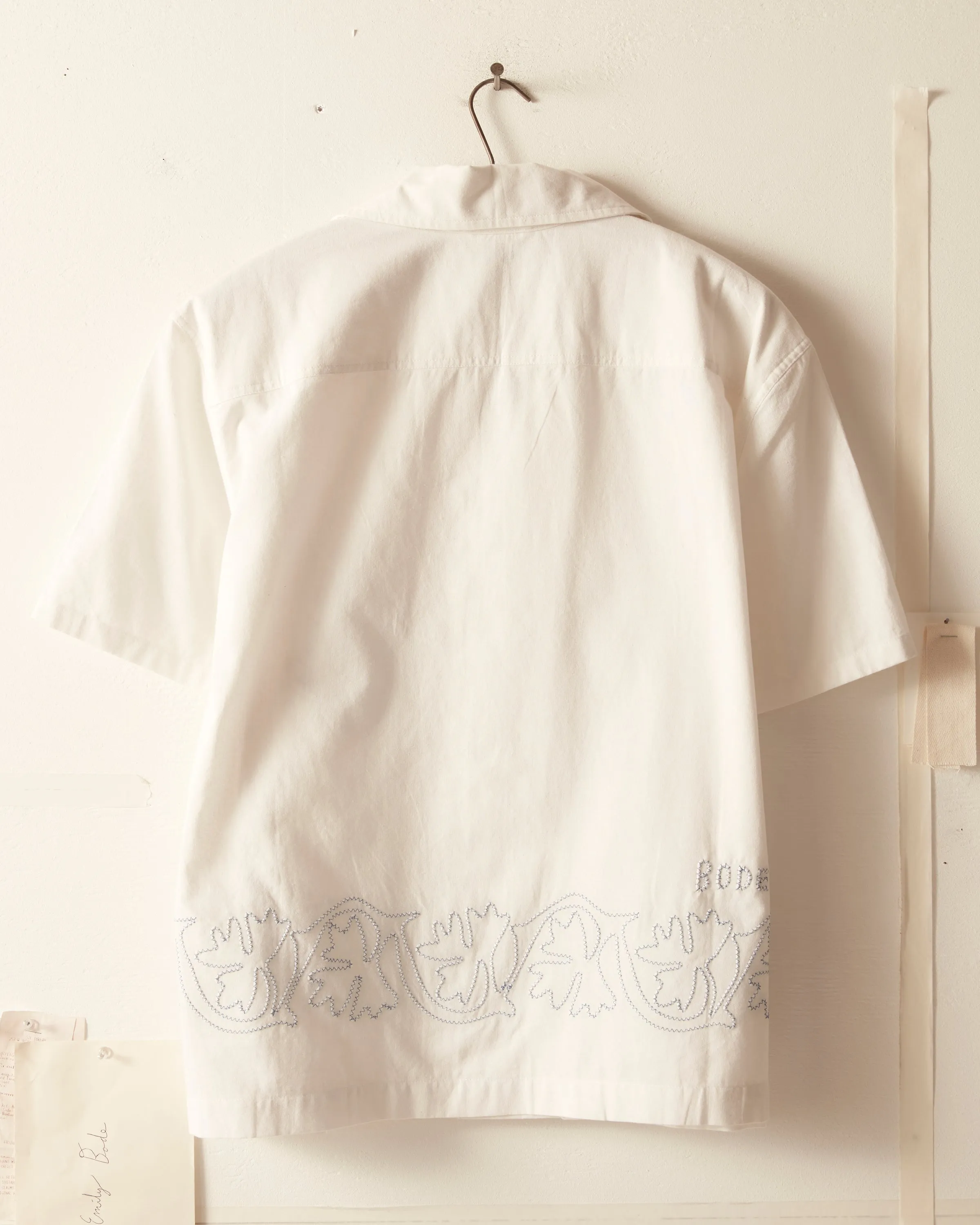 Zig-Zag Couching Short Sleeve Shirt sold by BODE product image thumbnail 5