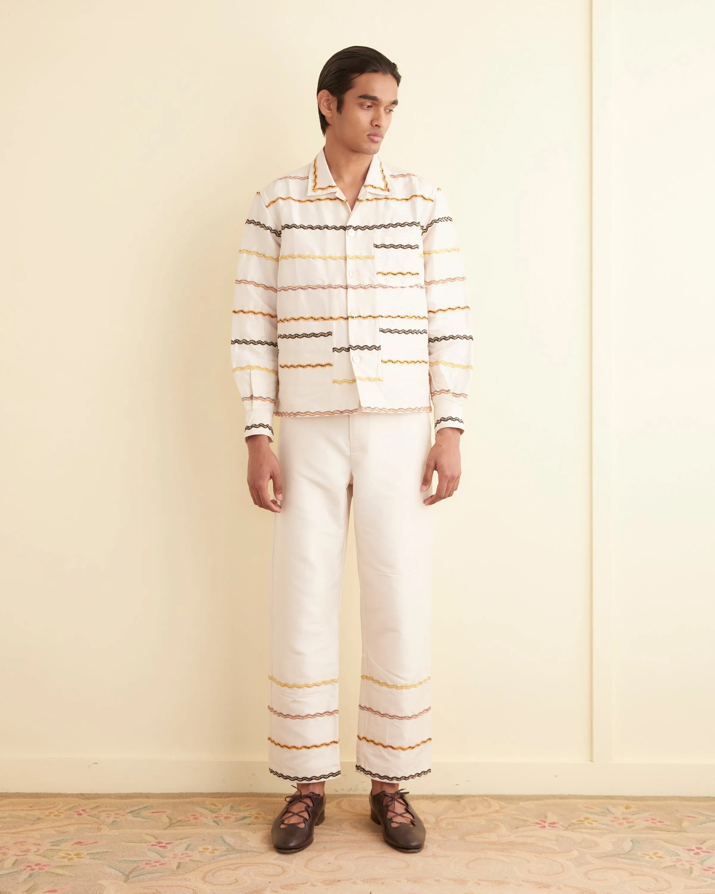 Rickrack Stripe Long Sleeve Shirt sold by BODE