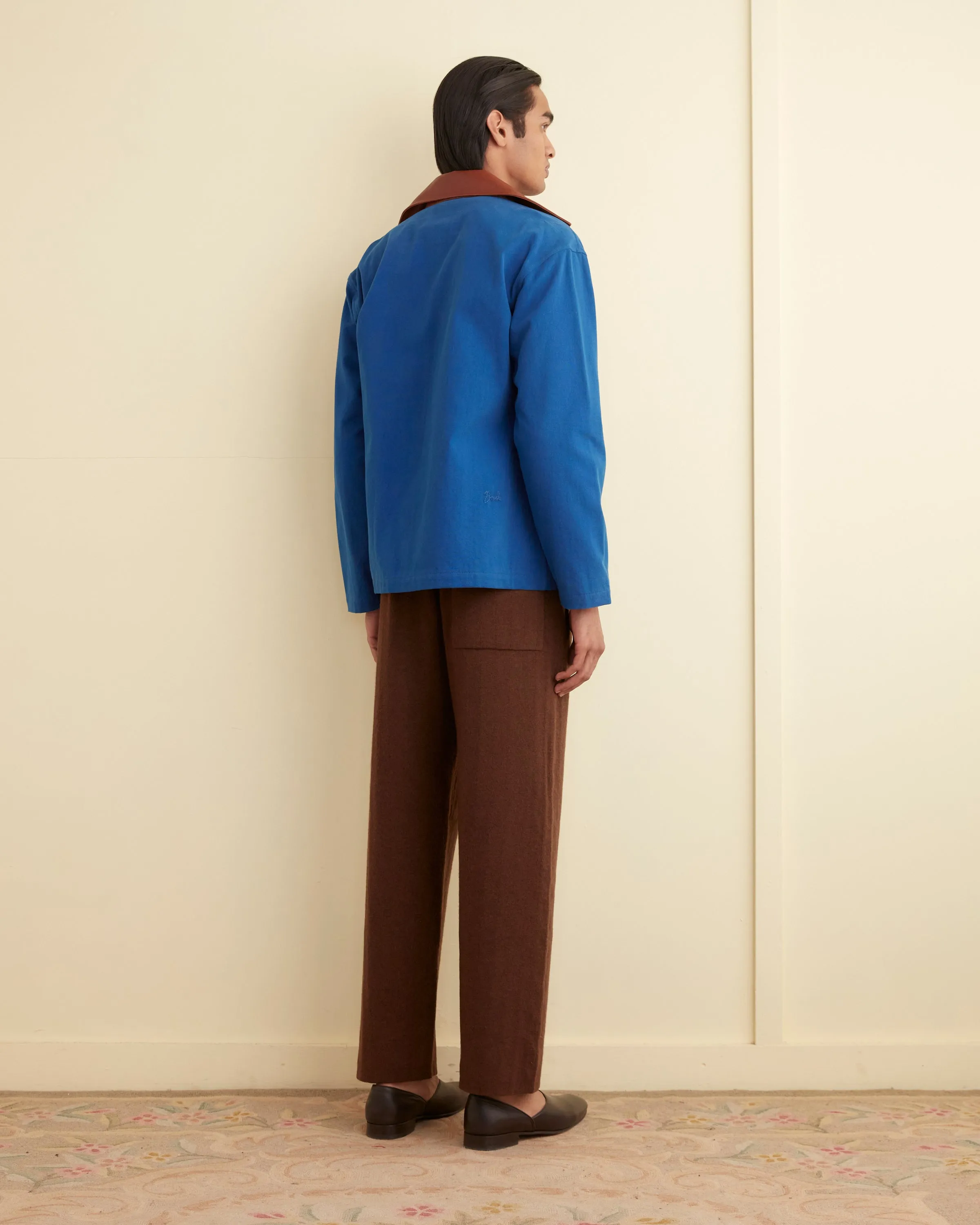 Leather Tab Jacket - Tan/Blue sold by BODE product image thumbnail 3