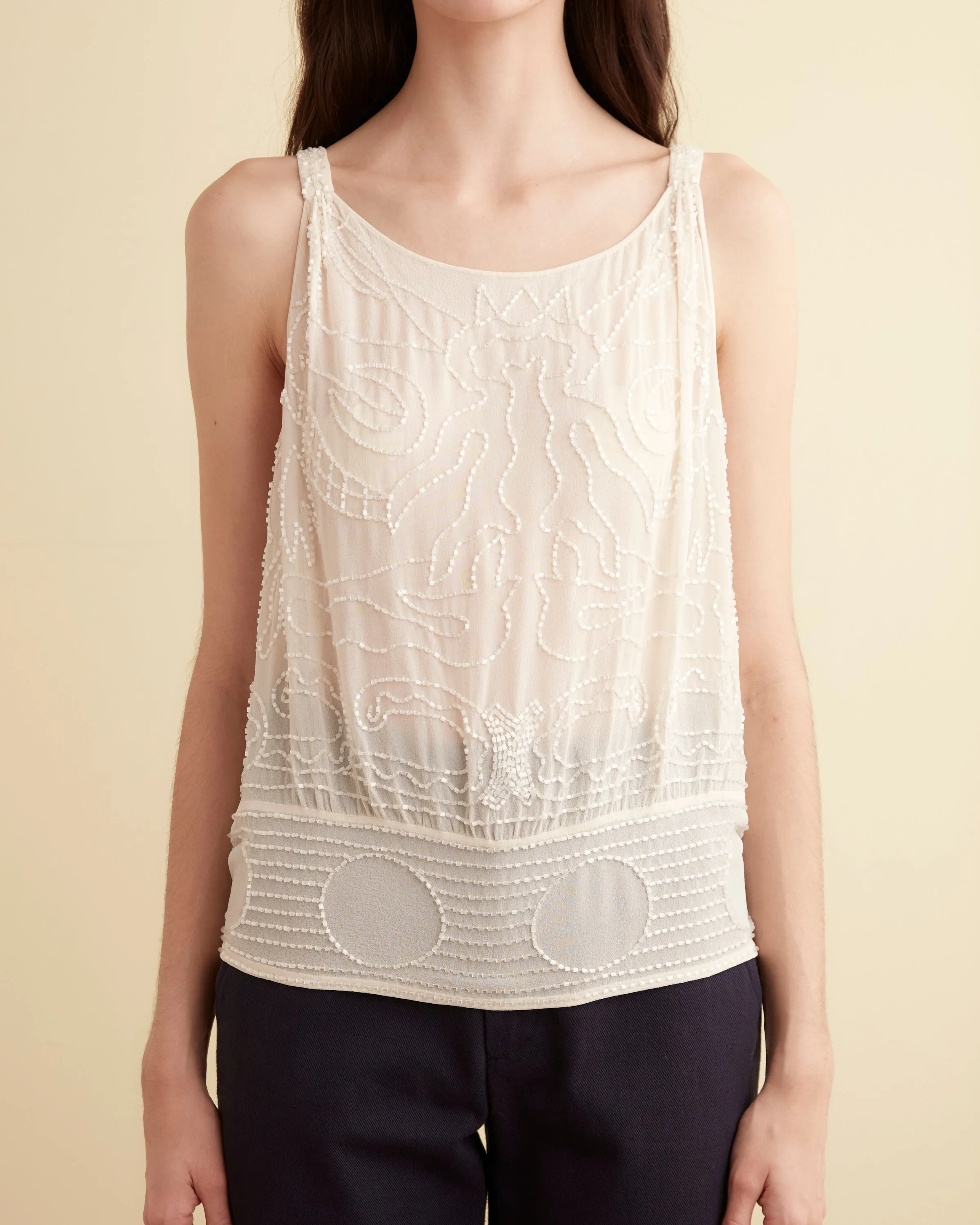 Beaded Myrtle Shirt - Cream sold by BODE product image thumbnail 2