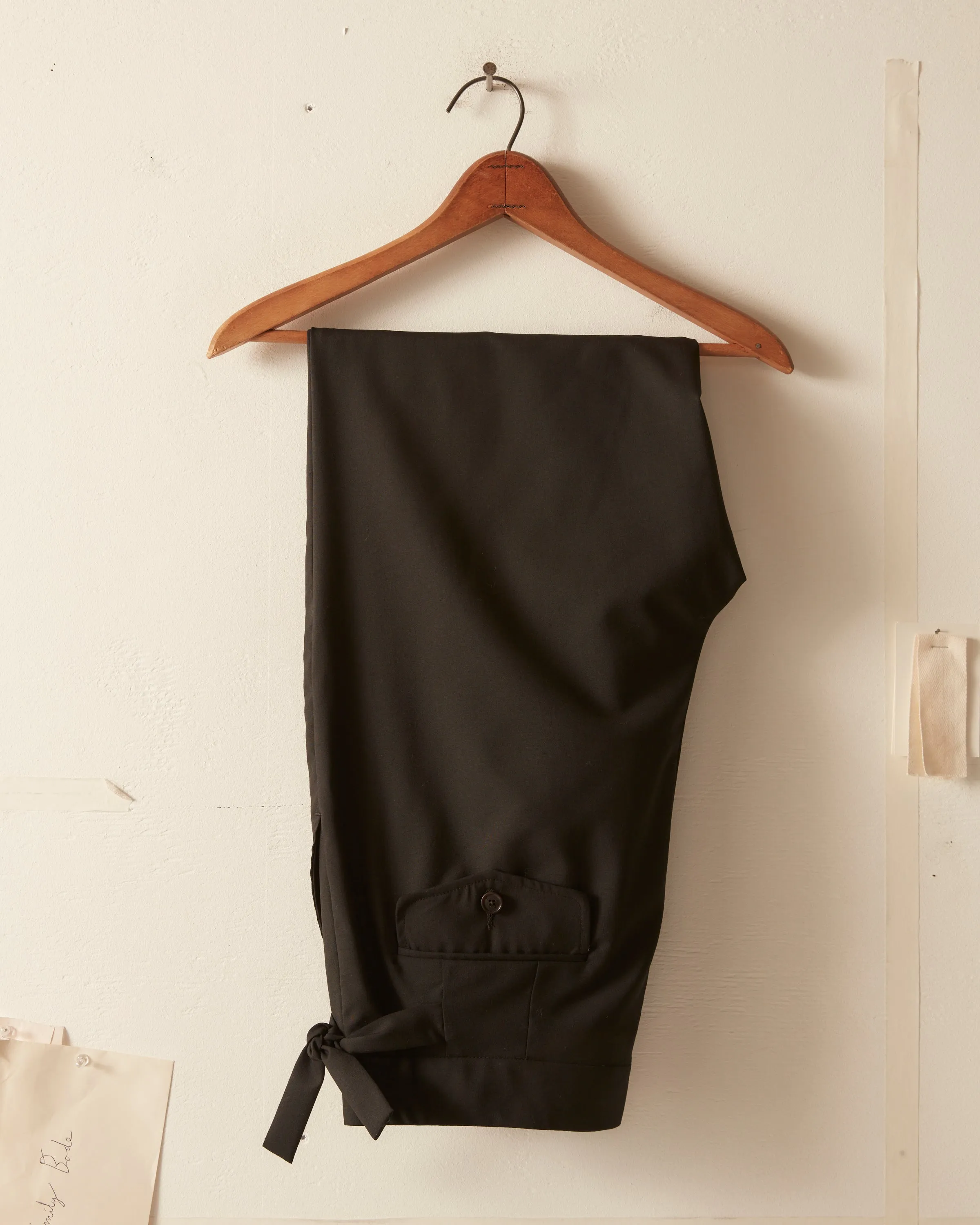 Tropical Wool Side Tie Trousers sold by BODE