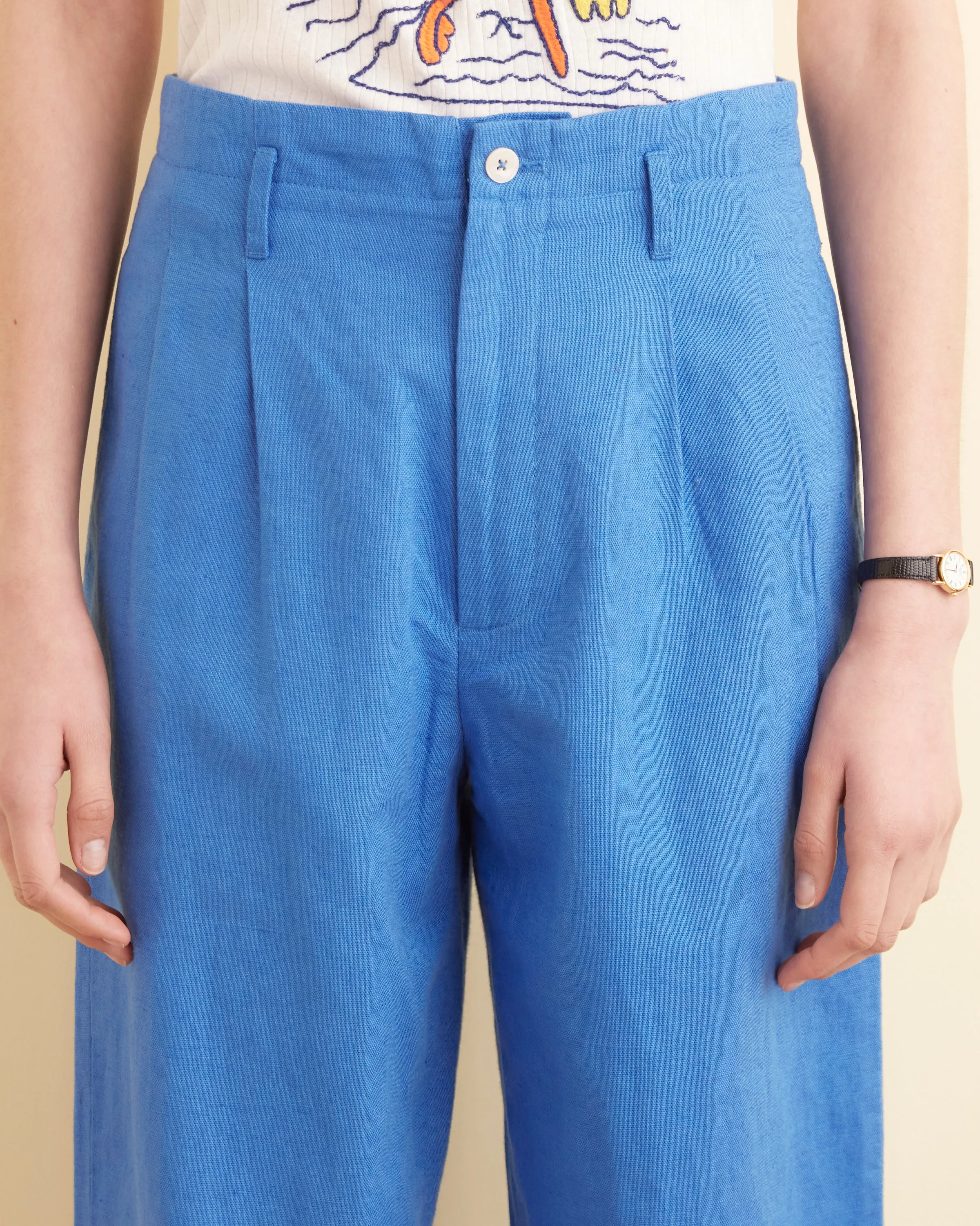 Linen Murray Trousers - Indigo sold by BODE product image thumbnail 2