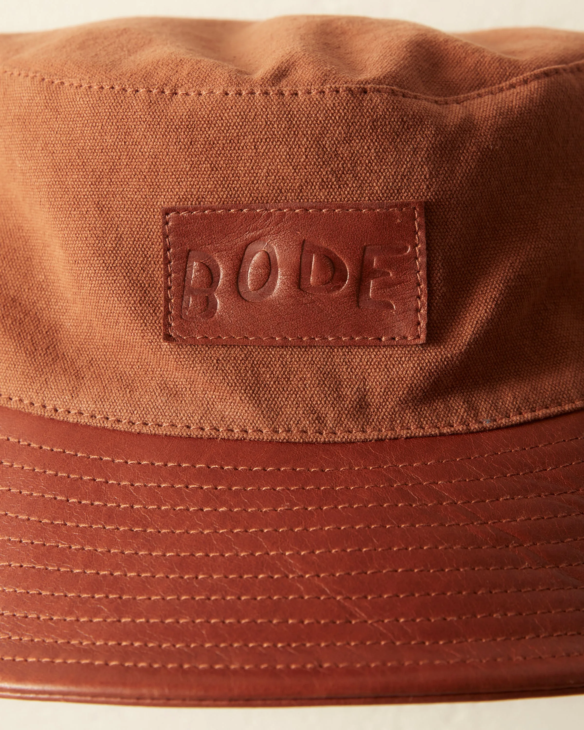 Leather Brim Bucket Hat - Tan/Brown sold by BODE product image thumbnail 2