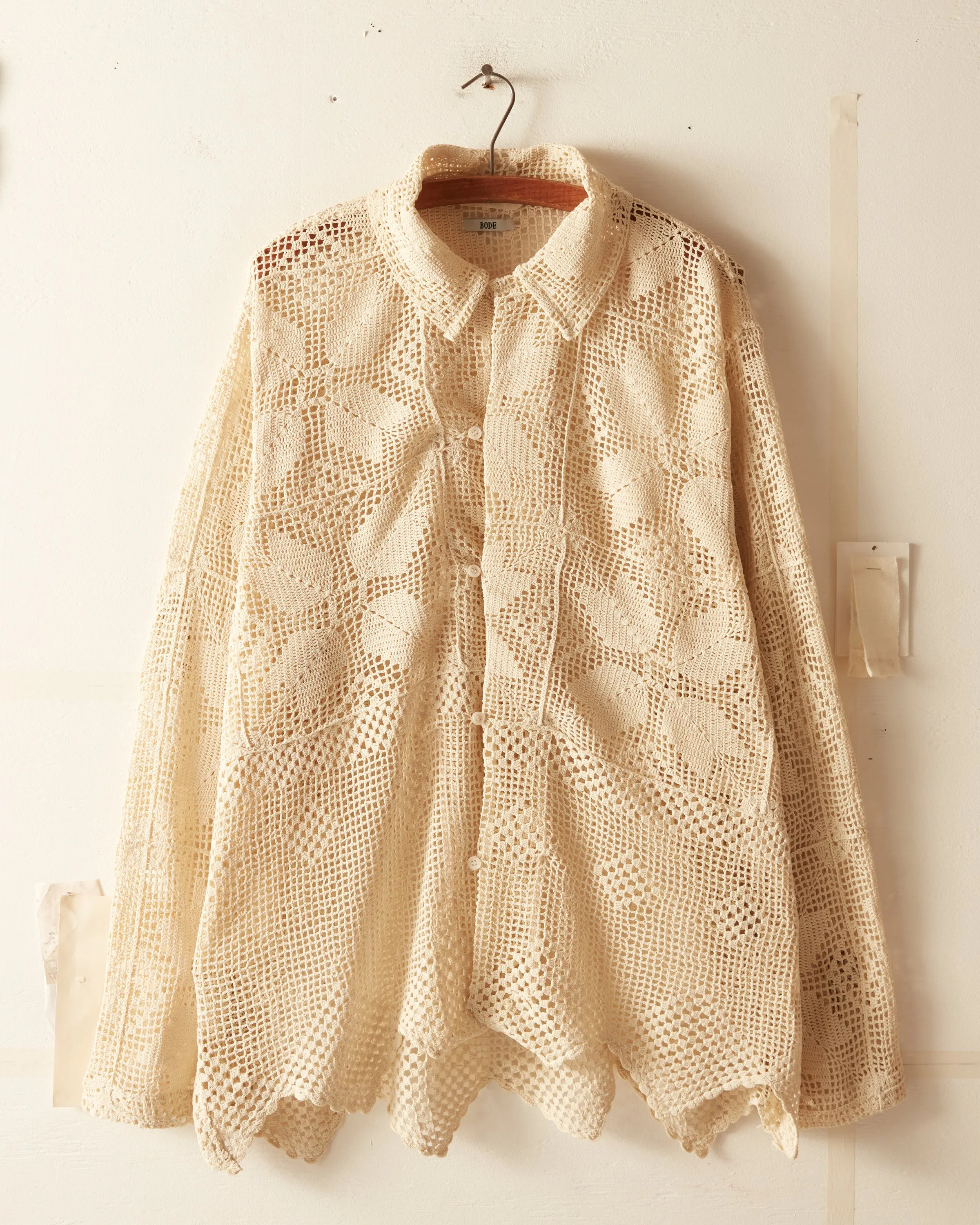 Champagne Leaf Crochet Shirt - L/XL sold by BODE