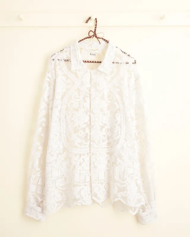 White Coral Long Sleeve Shirt - L sold by BODE