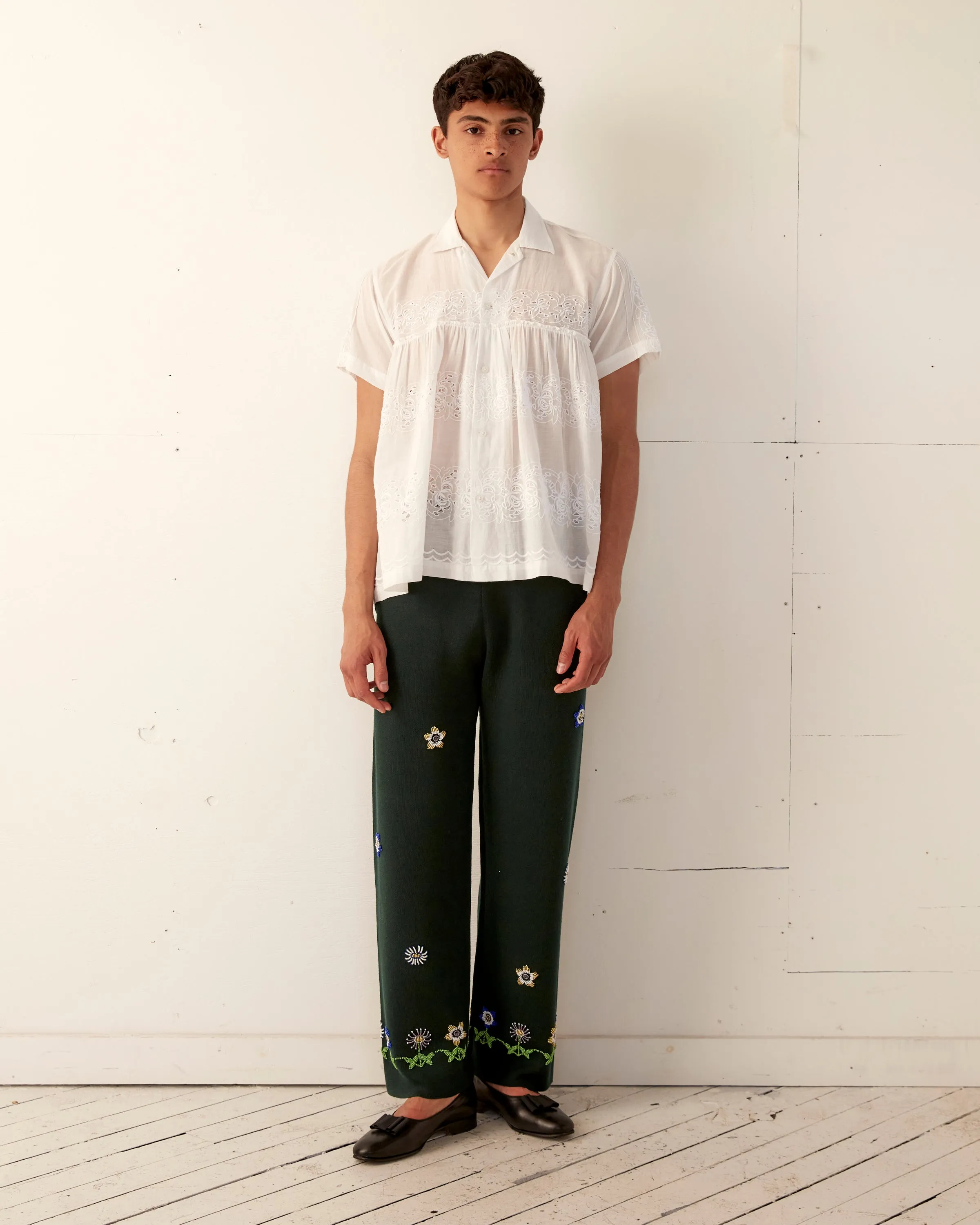 Daisy Garden Joggers - Green sold by BODE