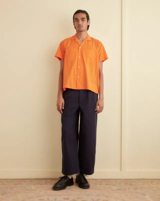 Voile Double-Pocket Short Sleeve Shirt - Orange sold by BODE