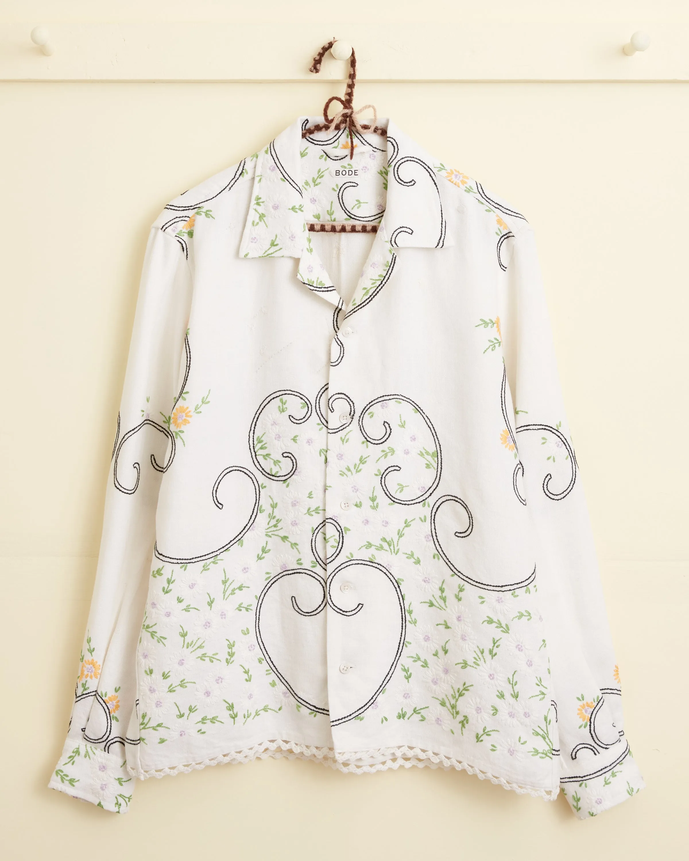 Curling Stipule Long Sleeve Shirt - S sold by BODE