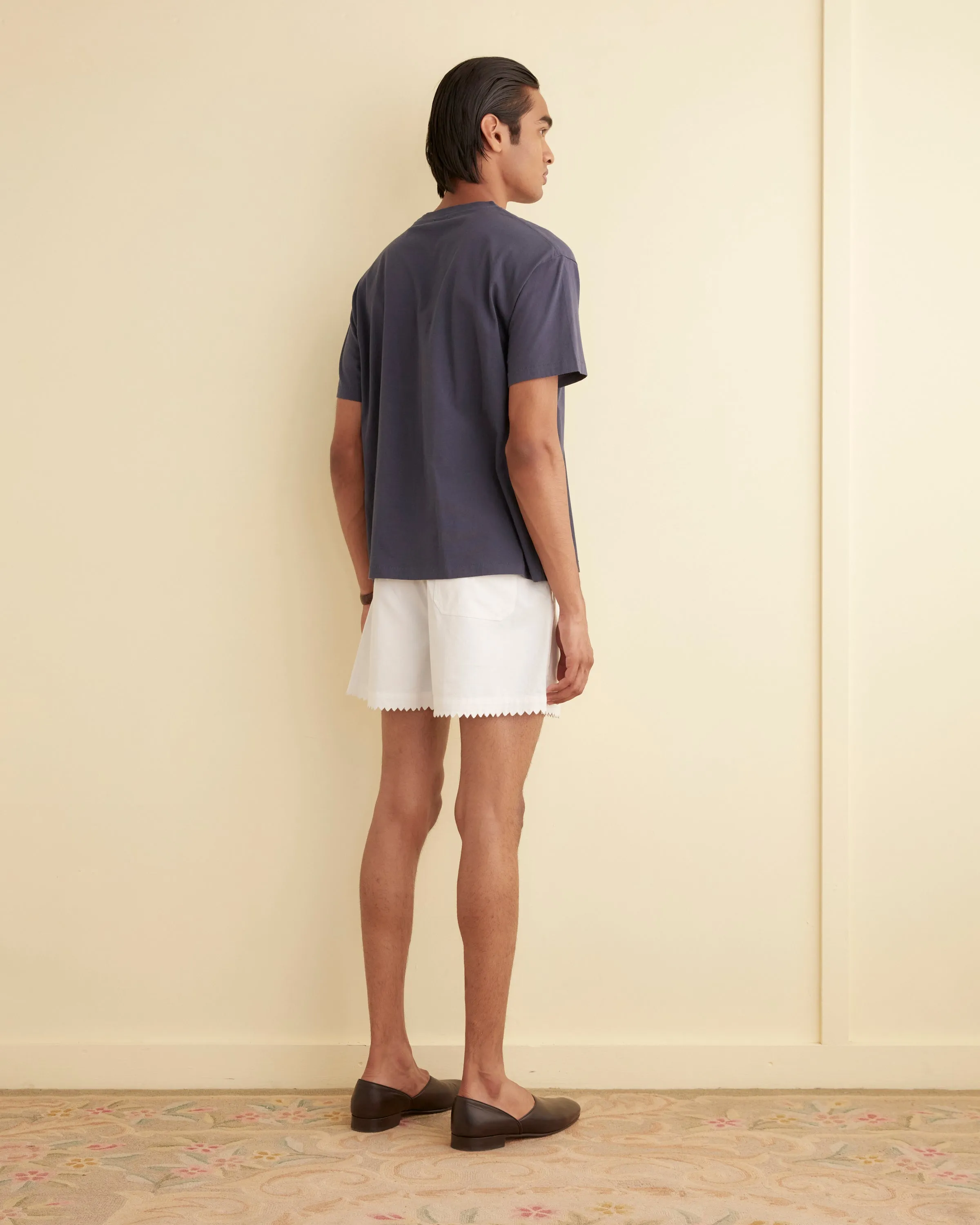 Zig-Zag Hem Shorts - White sold by BODE product image thumbnail 3