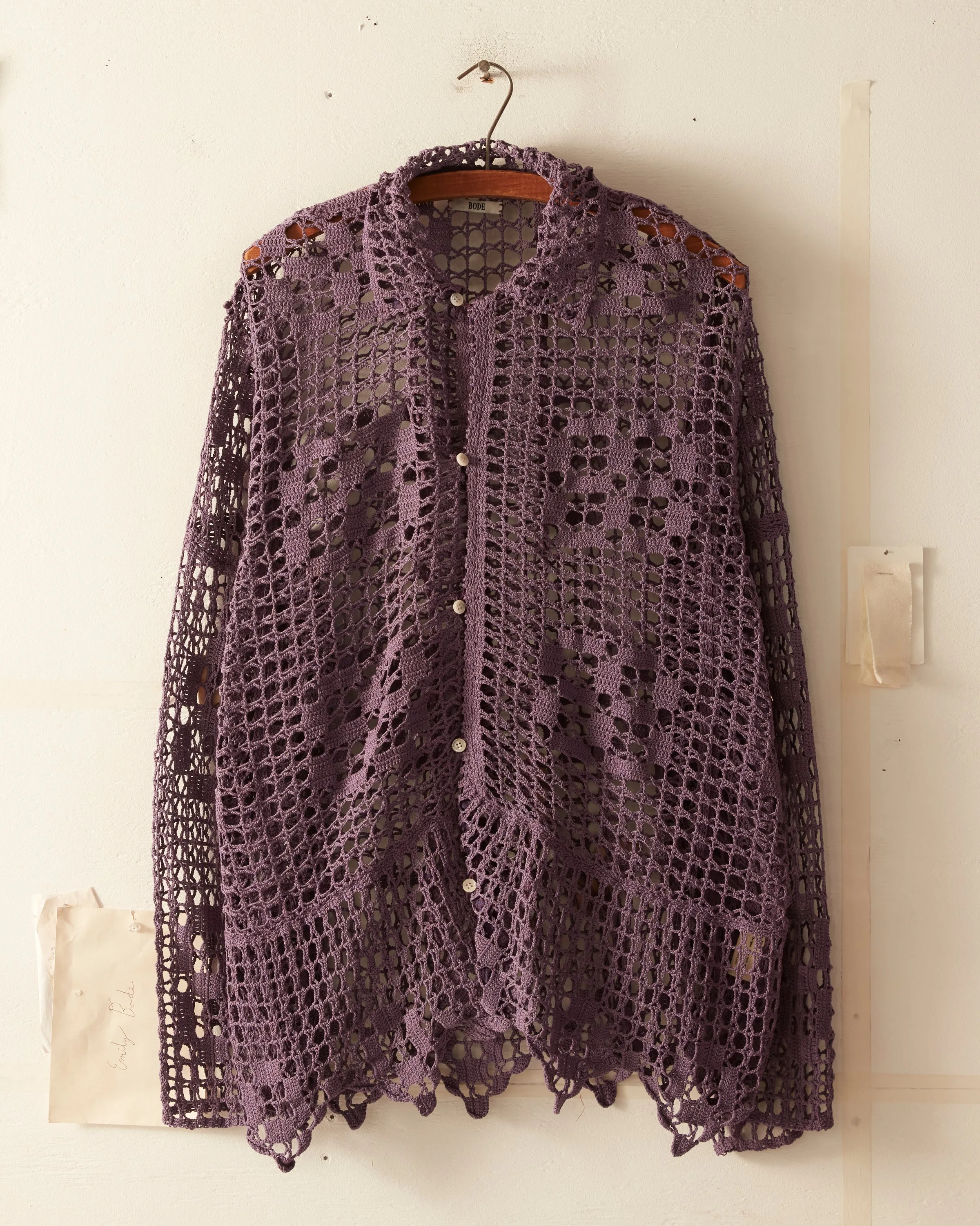 Sangiovese Crochet Shirt - S/M sold by BODE