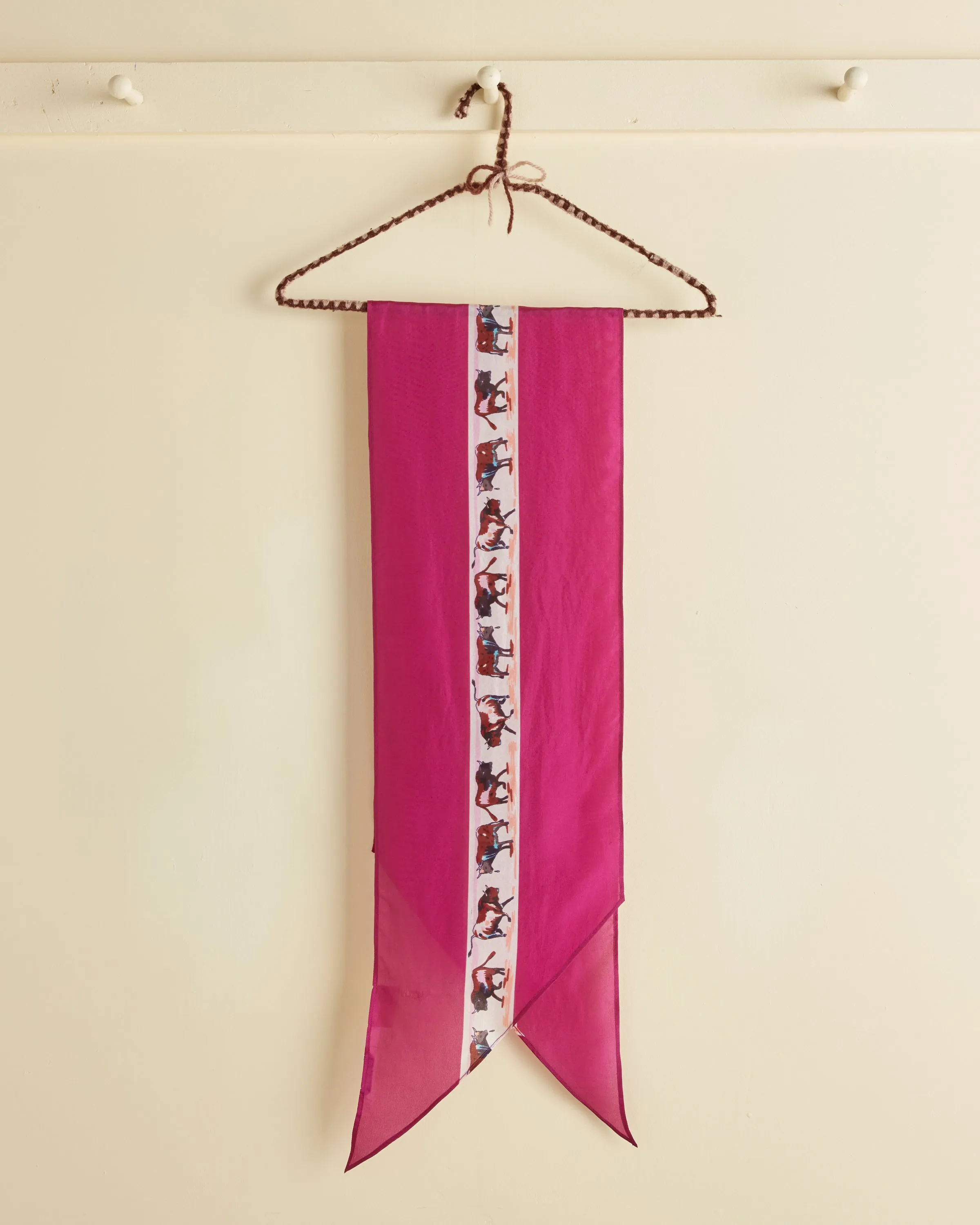 Taureau Neckerchief - Magenta sold by BODE