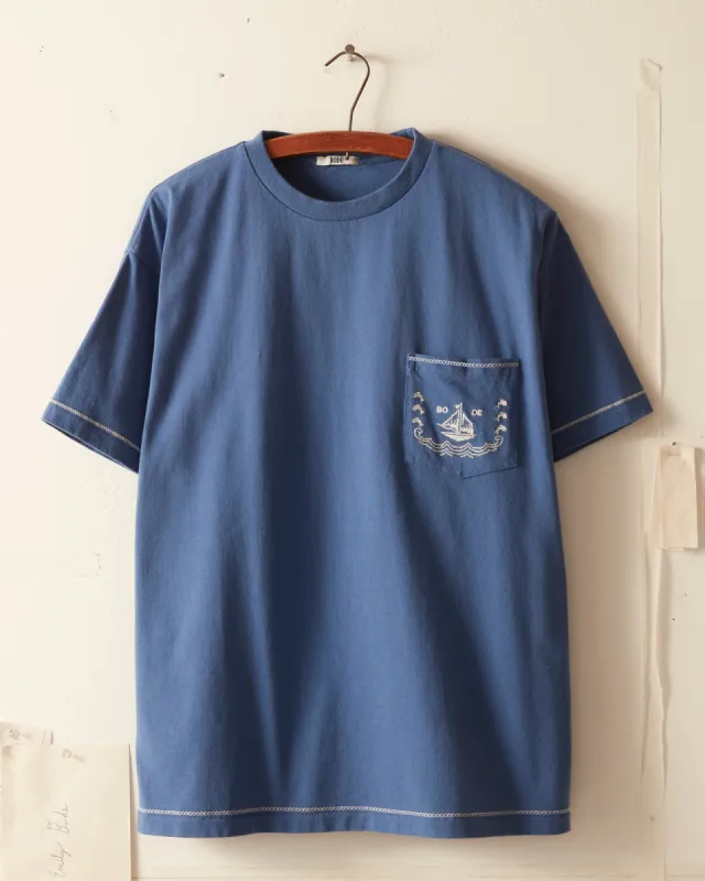 Sailboat Pocket Tee - Blue sold by BODE