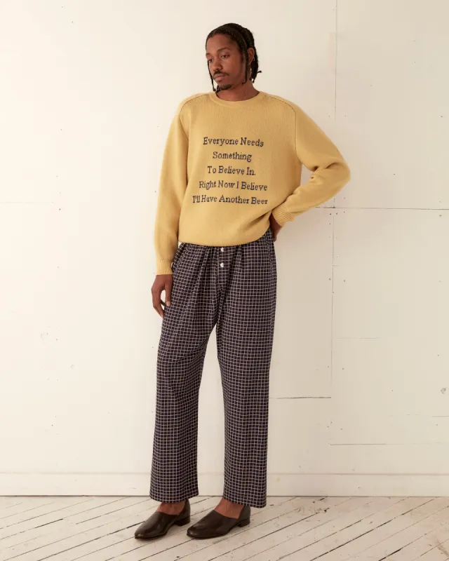 Another Beer Sweater - Yellow sold by BODE