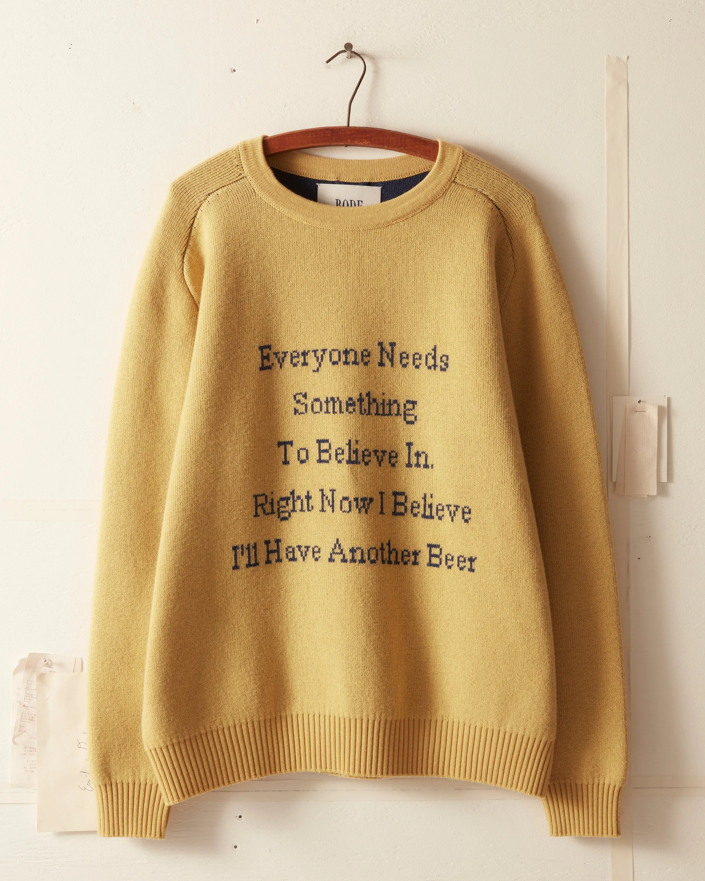 Another Beer Sweater - Yellow sold by BODE product image thumbnail 2