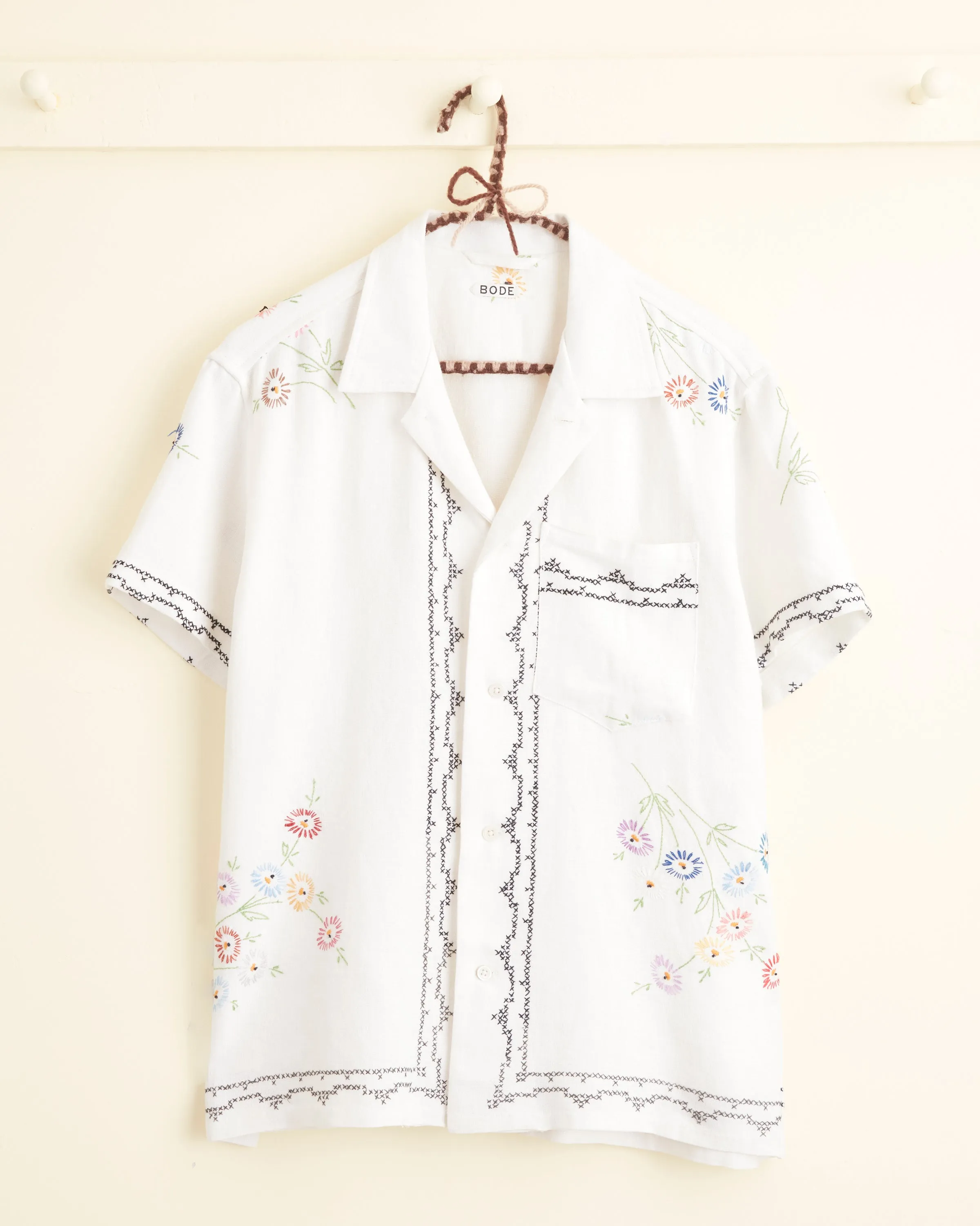 Dandelion Cross-Stitch Short Sleeve Shirt - S sold by BODE
