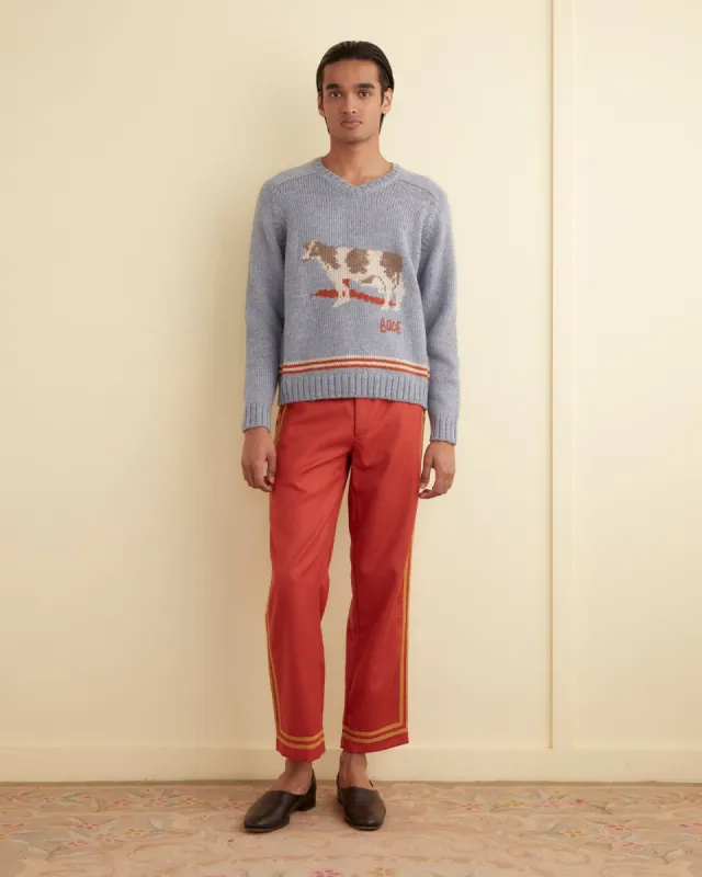 Cattle Sweater - Blue sold by BODE