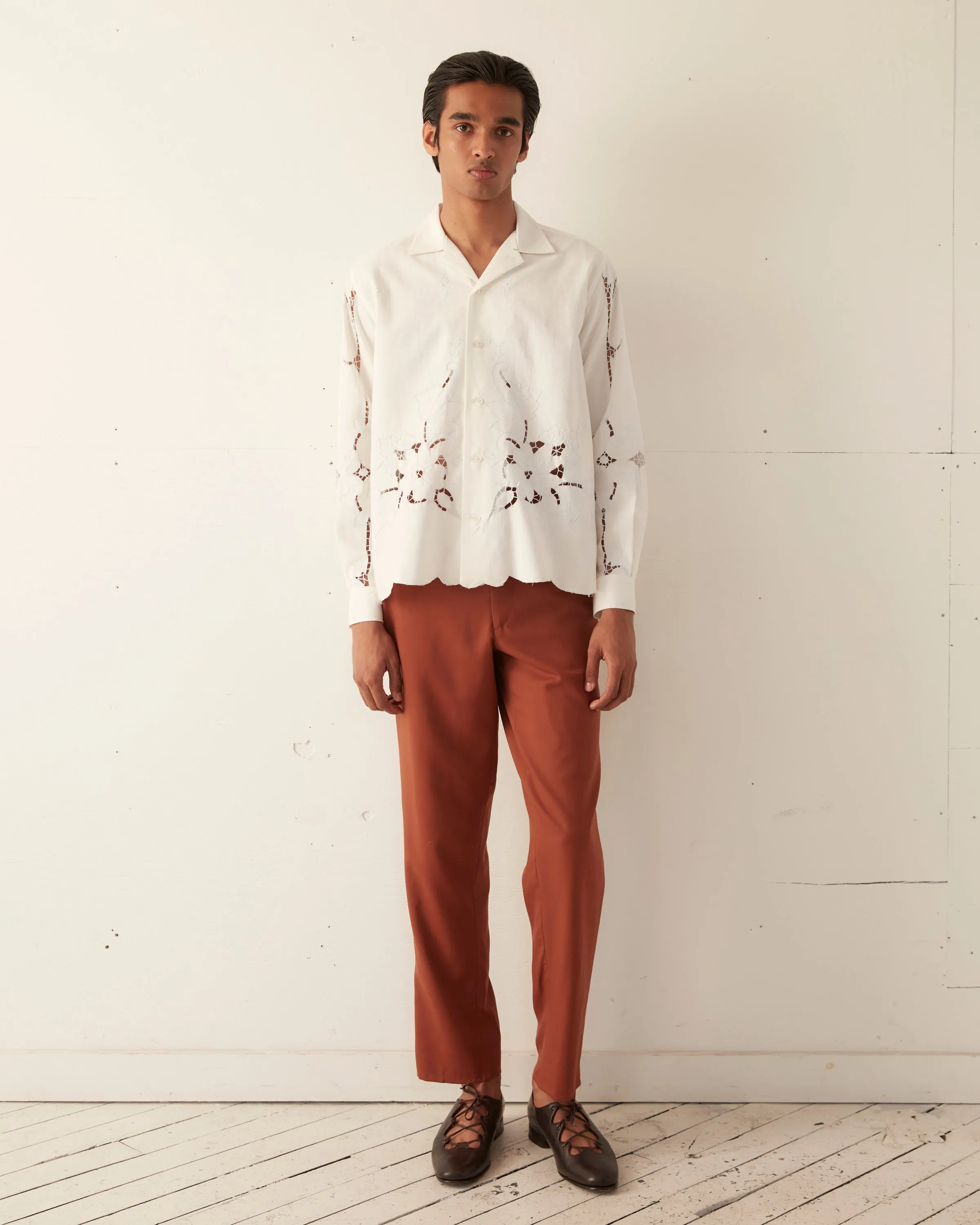 Pale Cutwork Long Sleeve Shirt - M/L sold by BODE