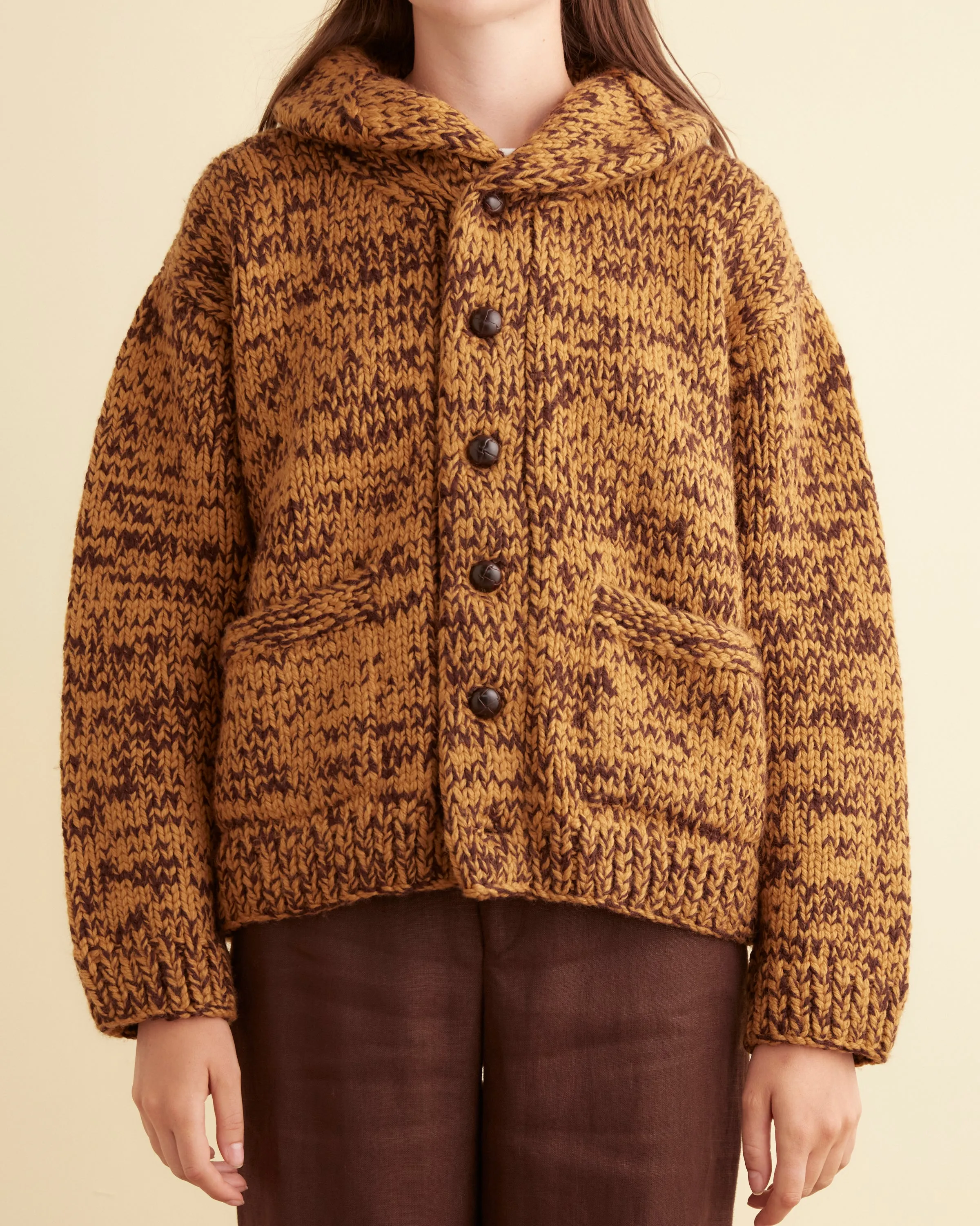 Gluckow Cardigan - Brown/Yellow sold by BODE product image thumbnail 2