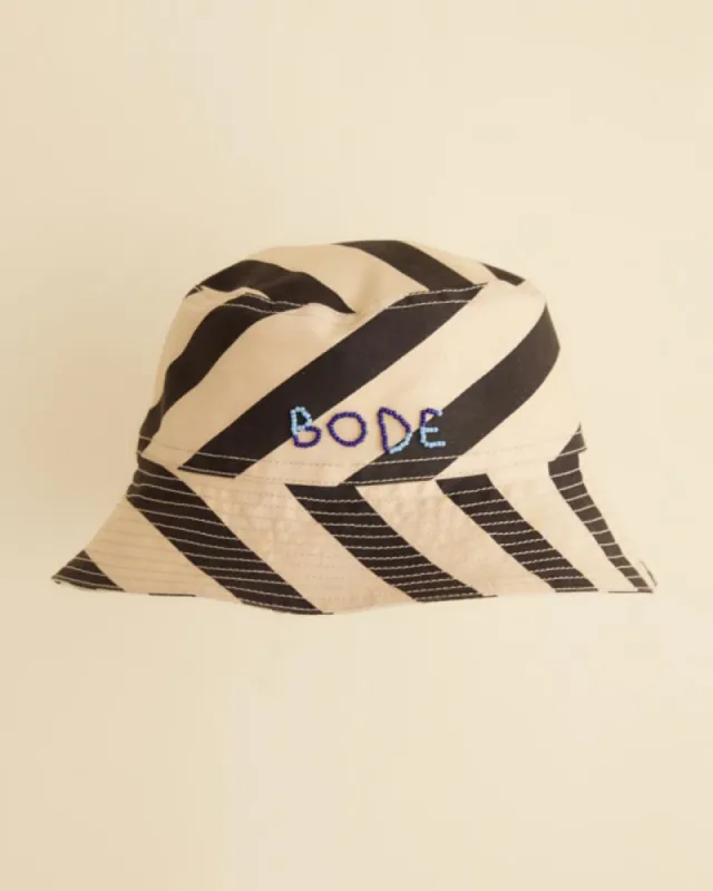 Domino Stripe Bucket Hat sold by BODE
