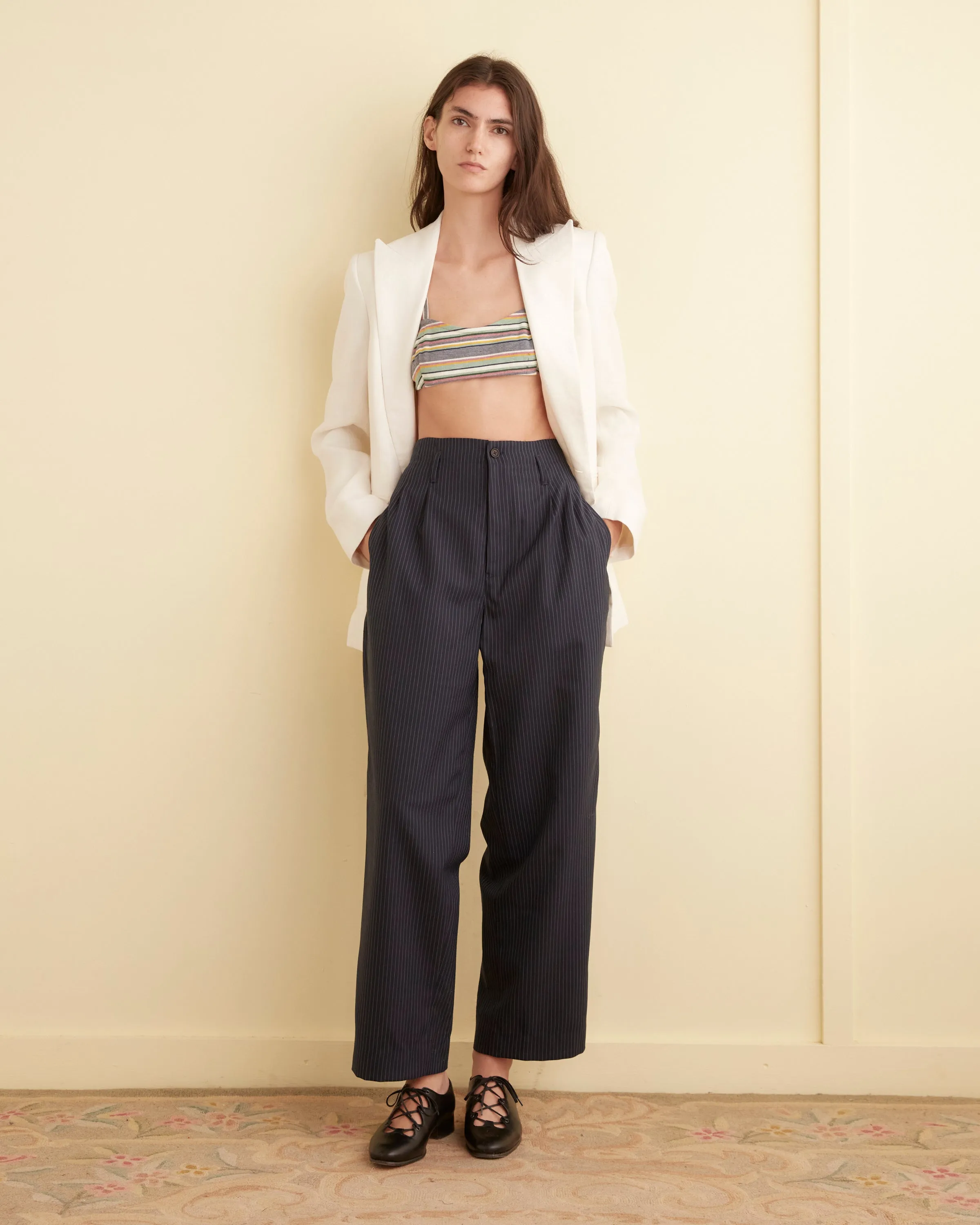 Summer Mint Stripe Bra sold by BODE