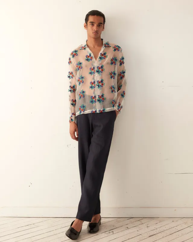 Sheer Daisy Long Sleeve Shirt sold by BODE