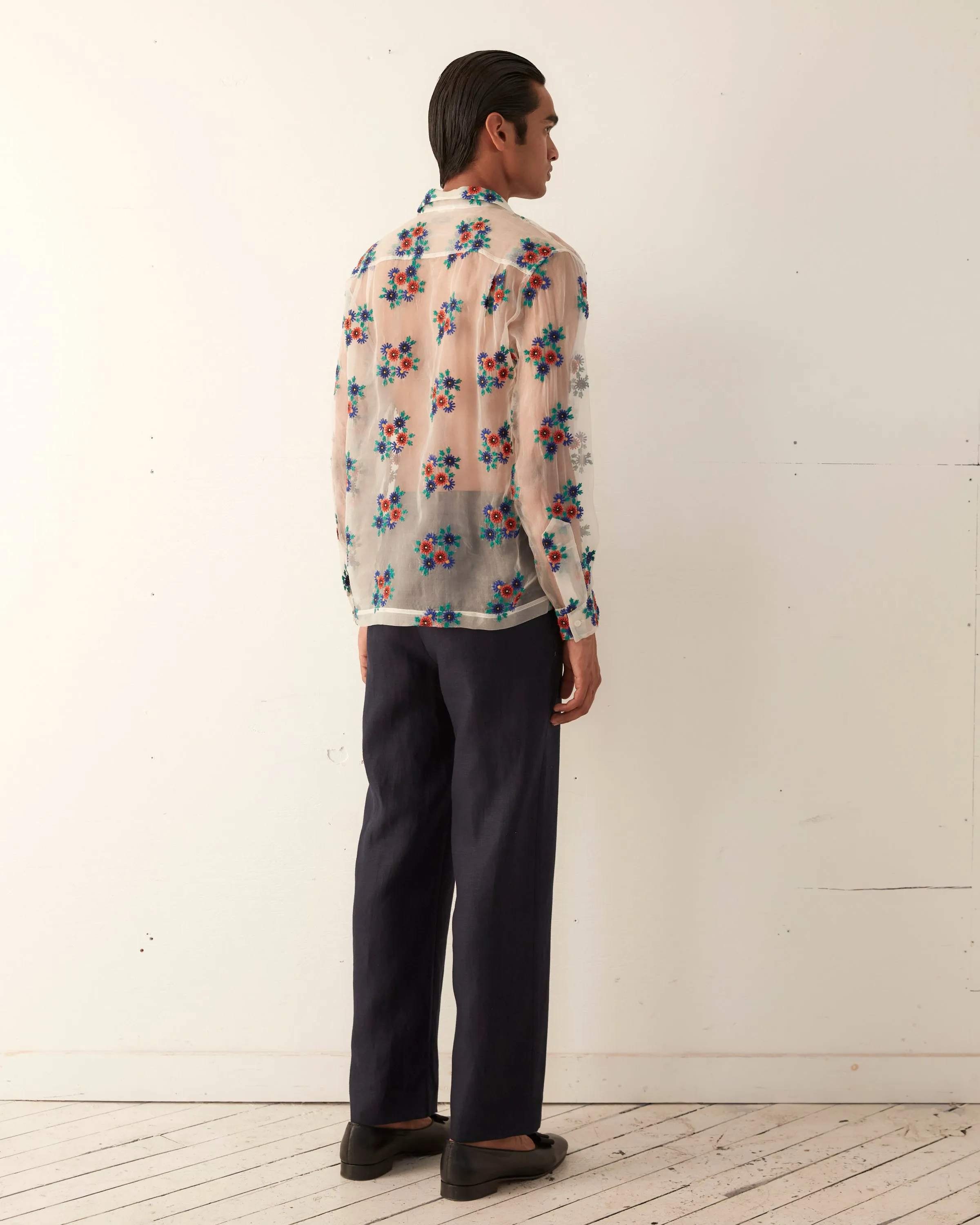 Sheer Daisy Long Sleeve Shirt sold by BODE product image thumbnail 4