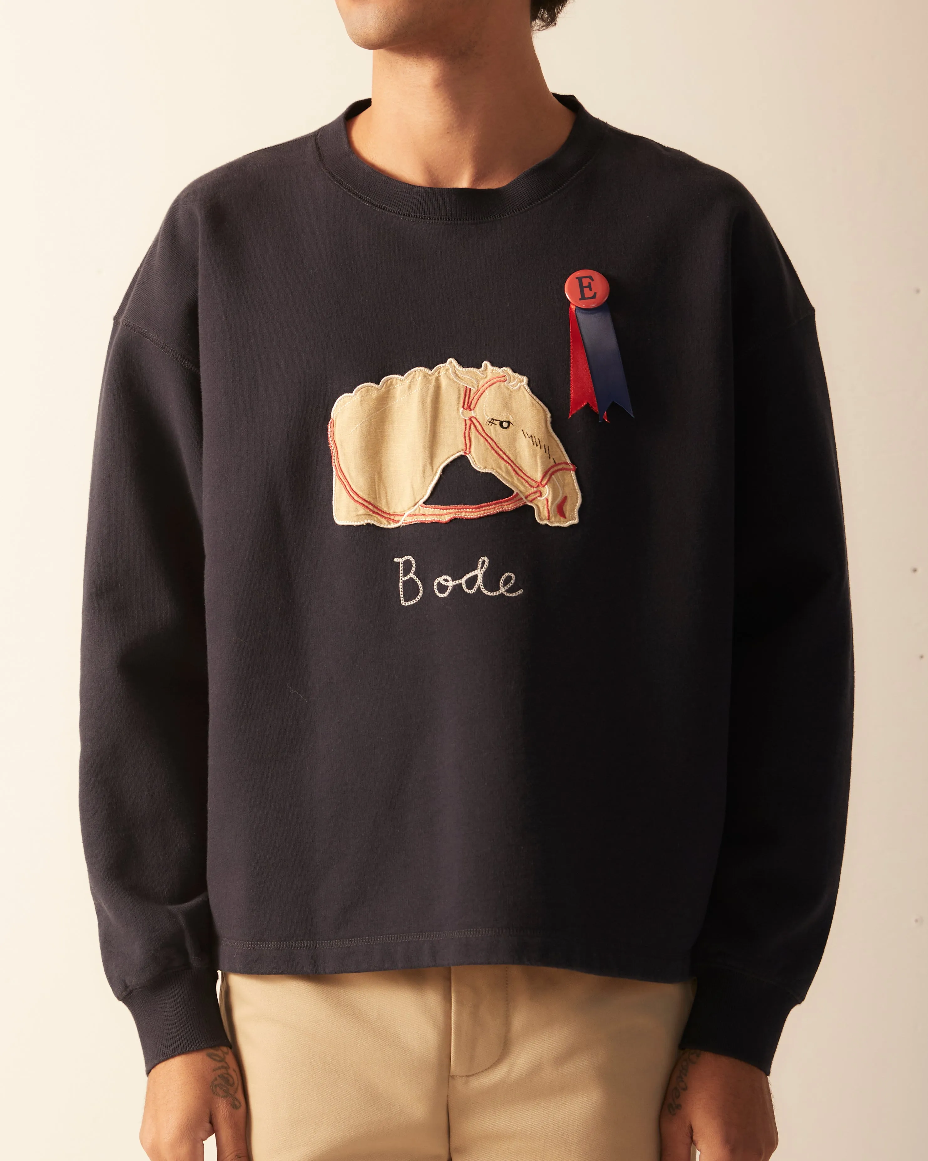 Pony Appliqué Crewneck - Midnight sold by BODE product image thumbnail 2