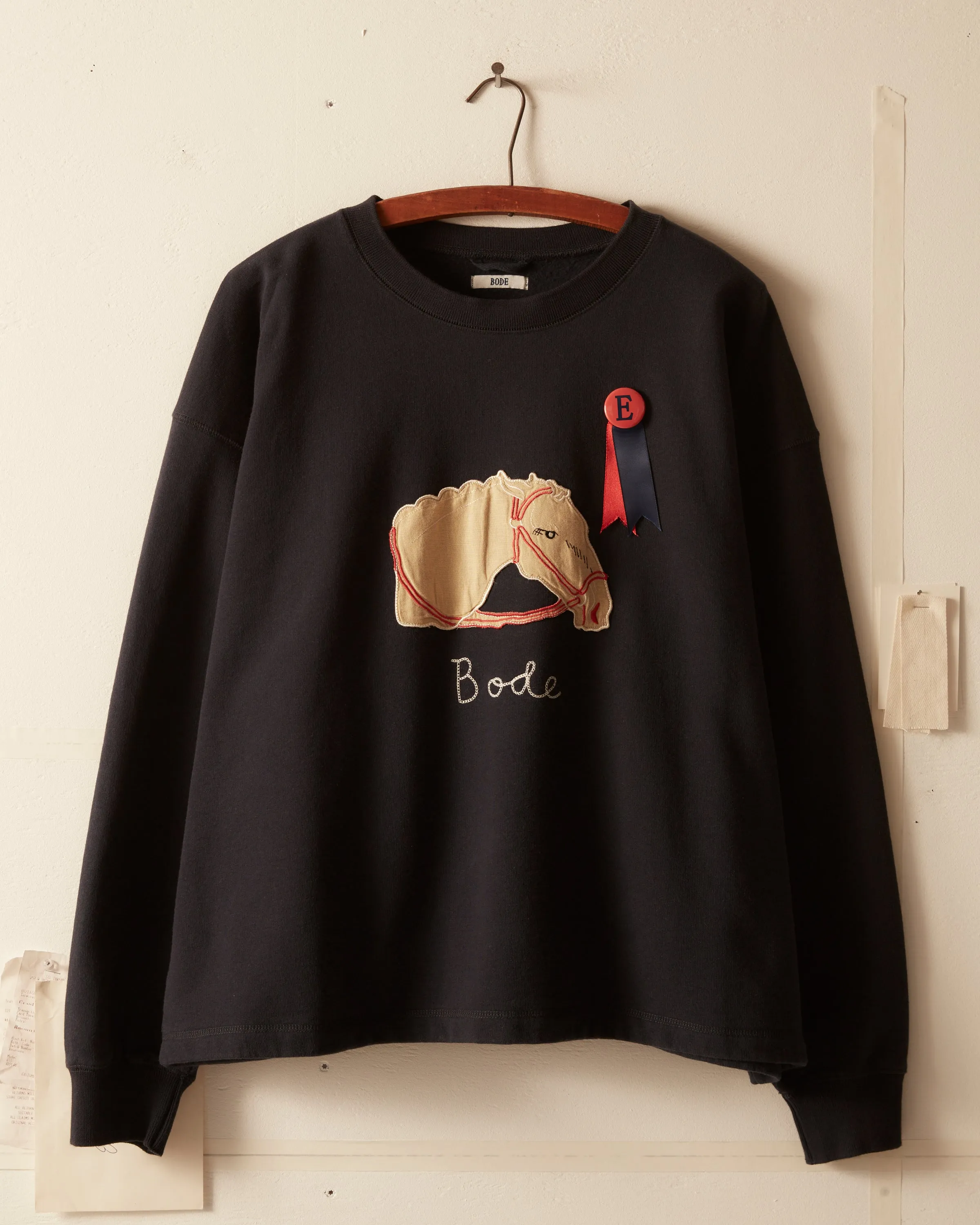 Pony Appliqué Crewneck - Midnight sold by BODE