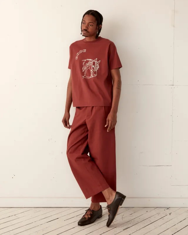 Embroidered Pony Tee - Brown sold by BODE