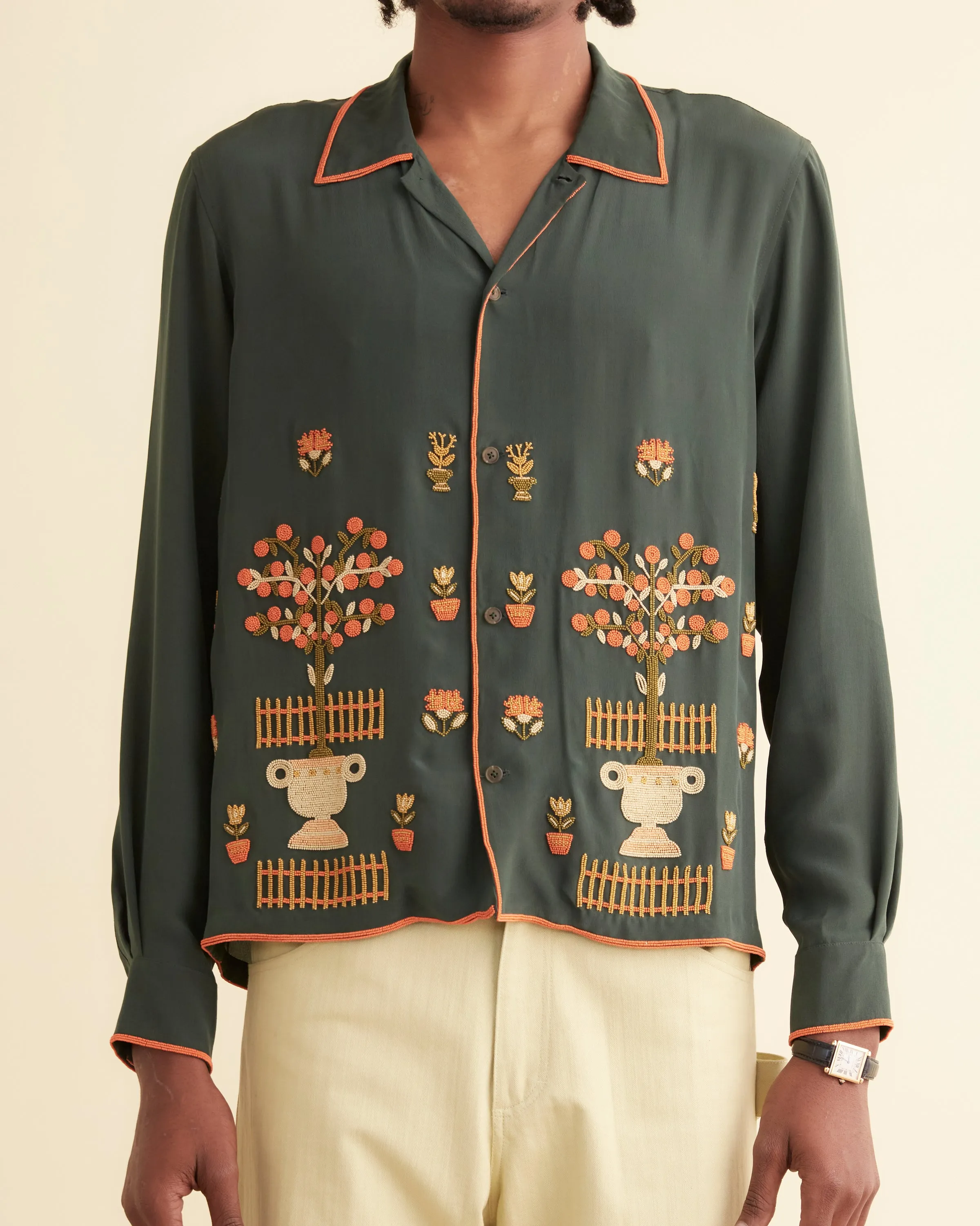 Beaded Paddock Sampler Long Sleeve Shirt sold by BODE product image thumbnail 2