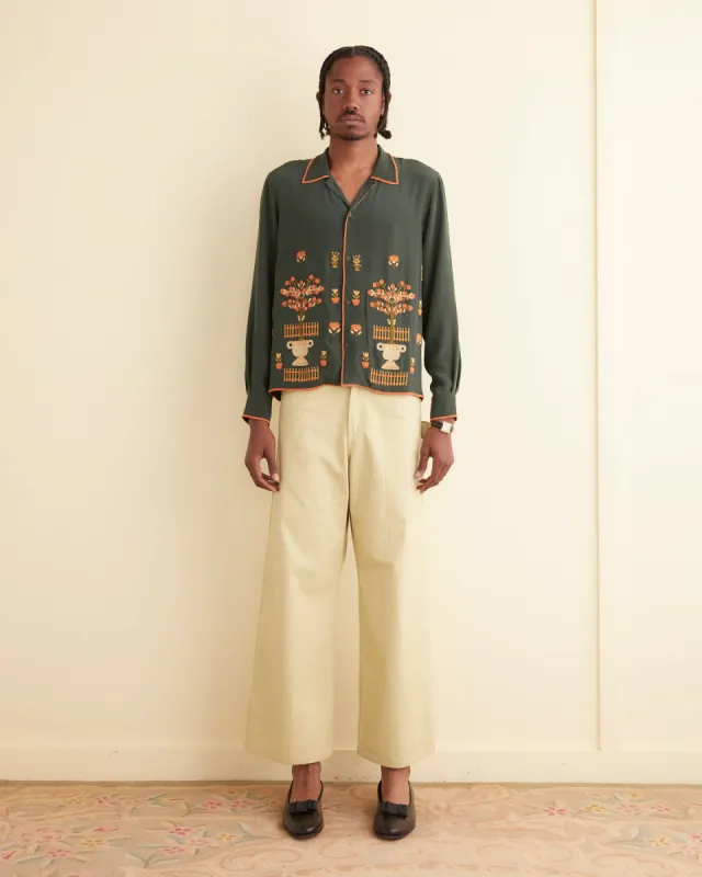 Beaded Paddock Sampler Long Sleeve Shirt sold by BODE