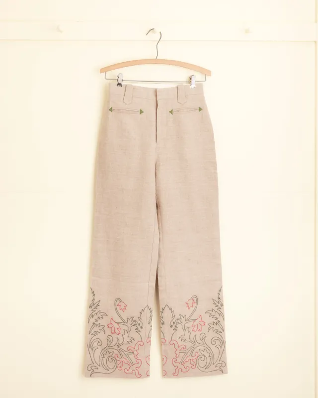 Embroidered Trumpetflower Murphy Trousers sold by BODE