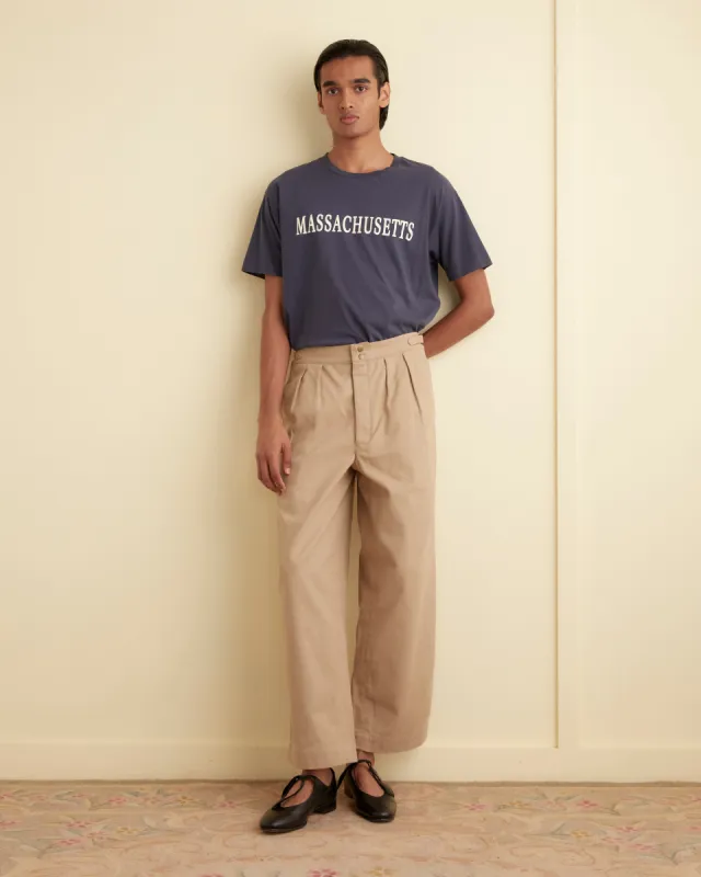 Wide Leg Snap Trousers - Khaki sold by BODE