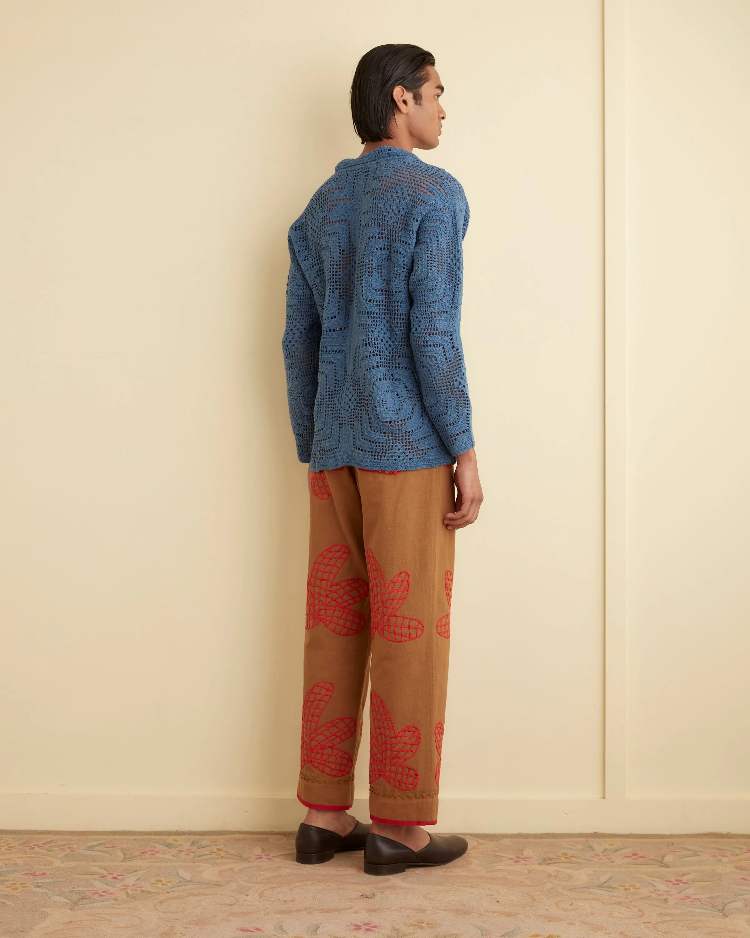 Overdye Crochet Shirt - Petrol sold by BODE product image thumbnail 3