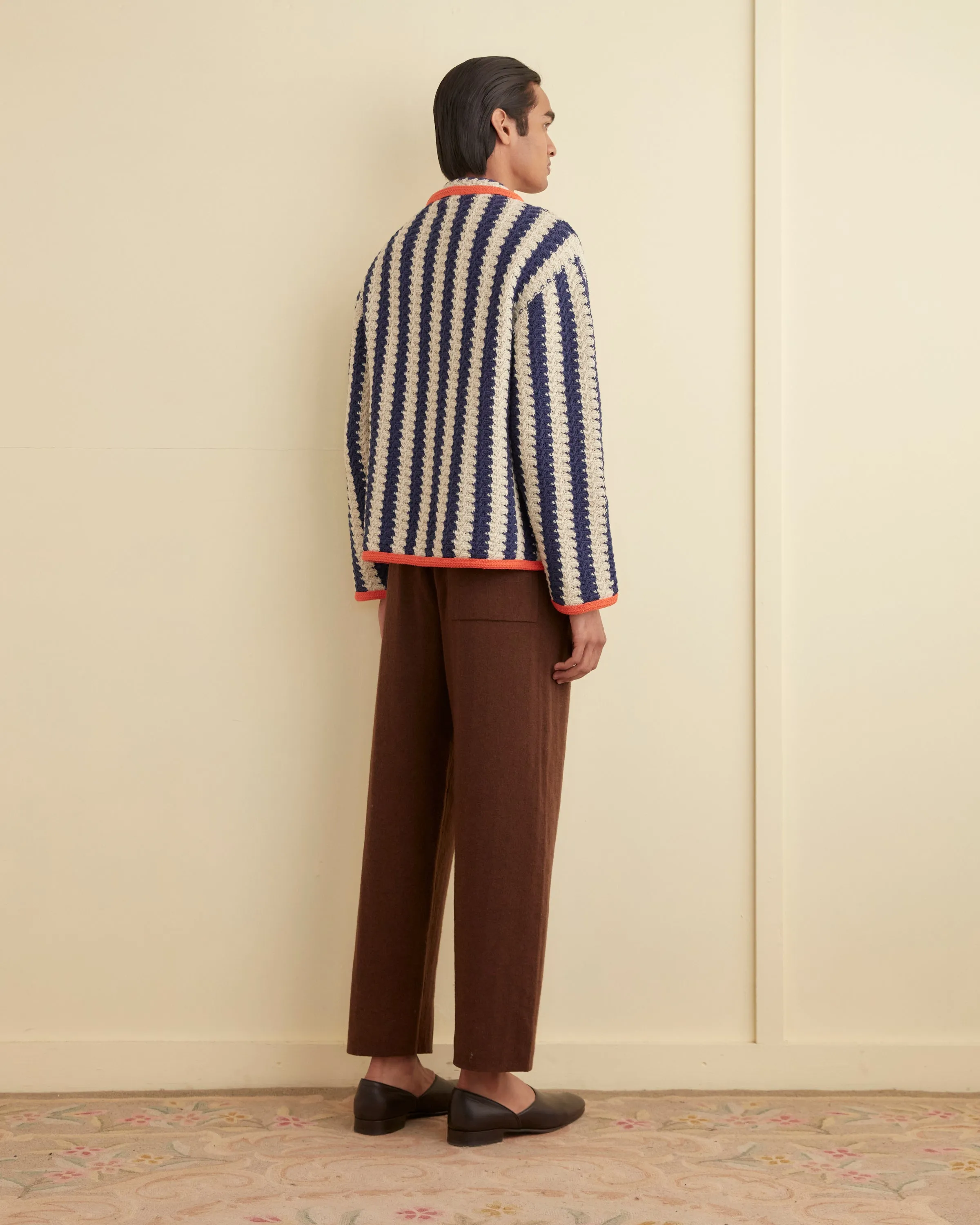 Bold Stripe Cardigan - Blue/Cream sold by BODE product image thumbnail 3