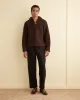 Fleece Tie-Up Pullover - Dark Brown sold by BODE