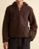 Fleece Tie-Up Pullover - Dark Brown sold by BODE