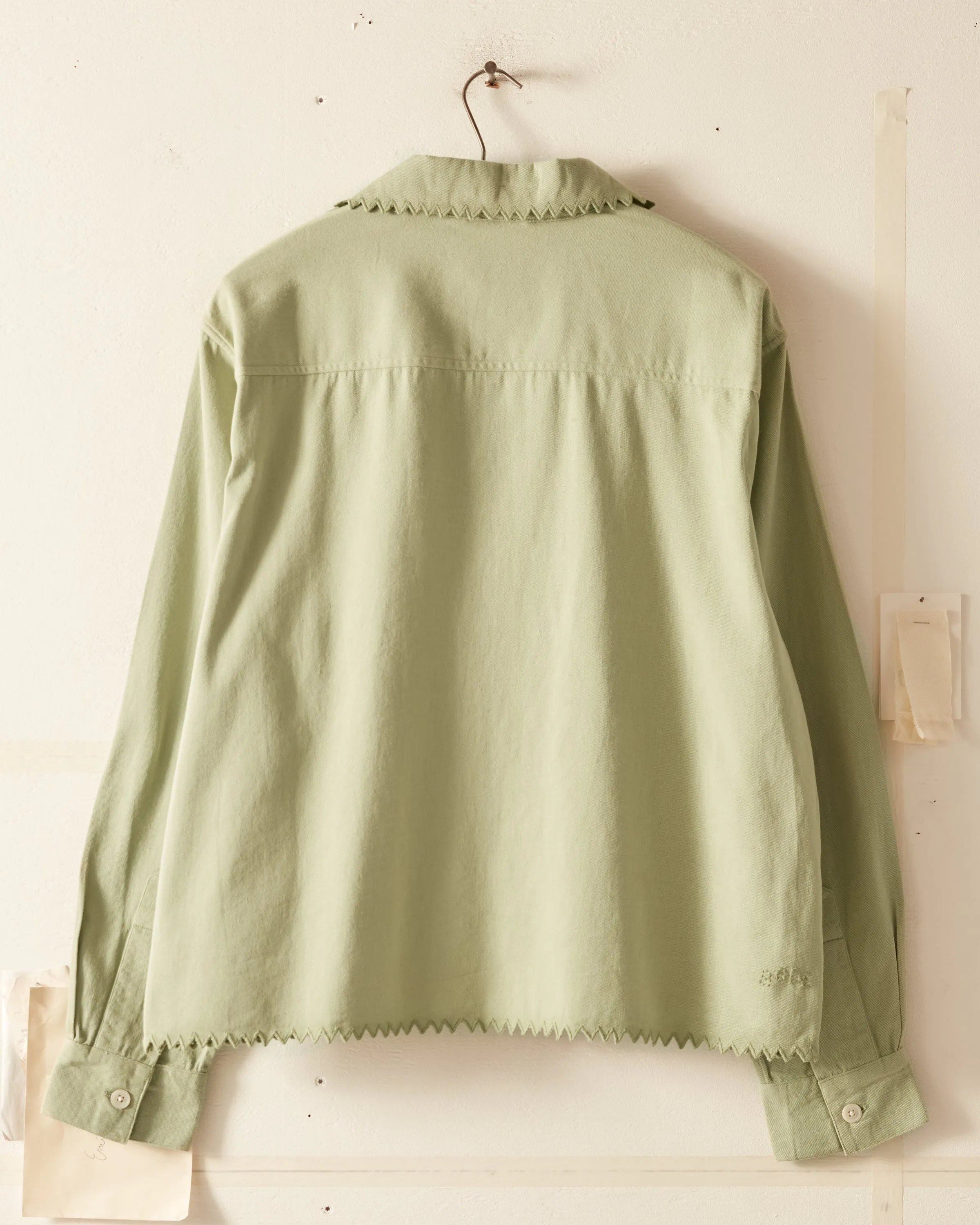 Zig-Zag Hem Long Sleeve Shirt - Mint sold by BODE product image thumbnail 5