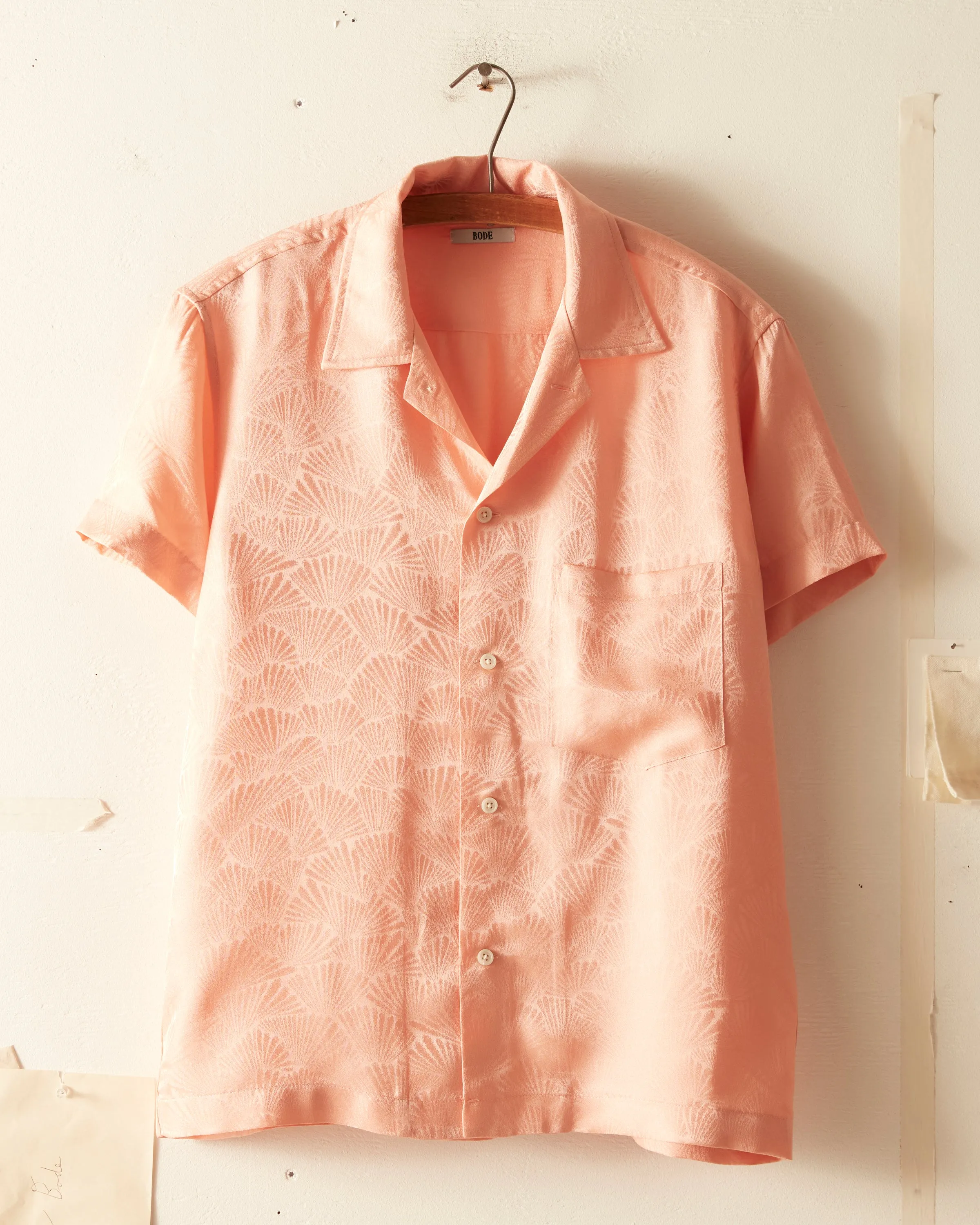 Blush Scallops Short Sleeve Shirt sold by BODE