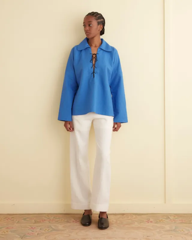 Bonnie Shirt - Indigo sold by BODE