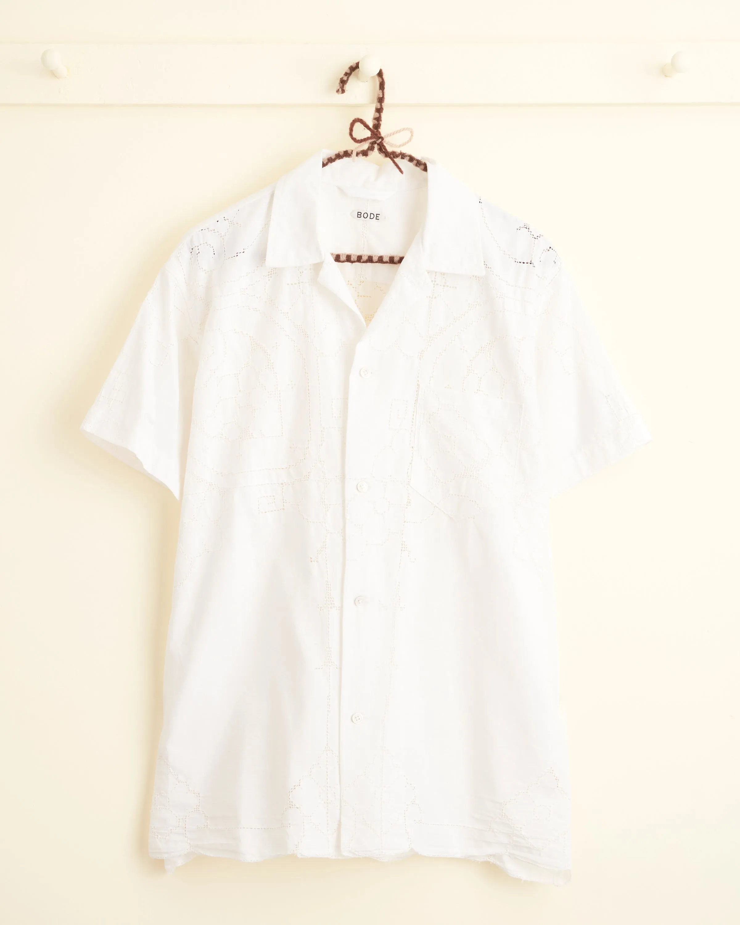 Lace Short Sleeve Shirt - M sold by BODE