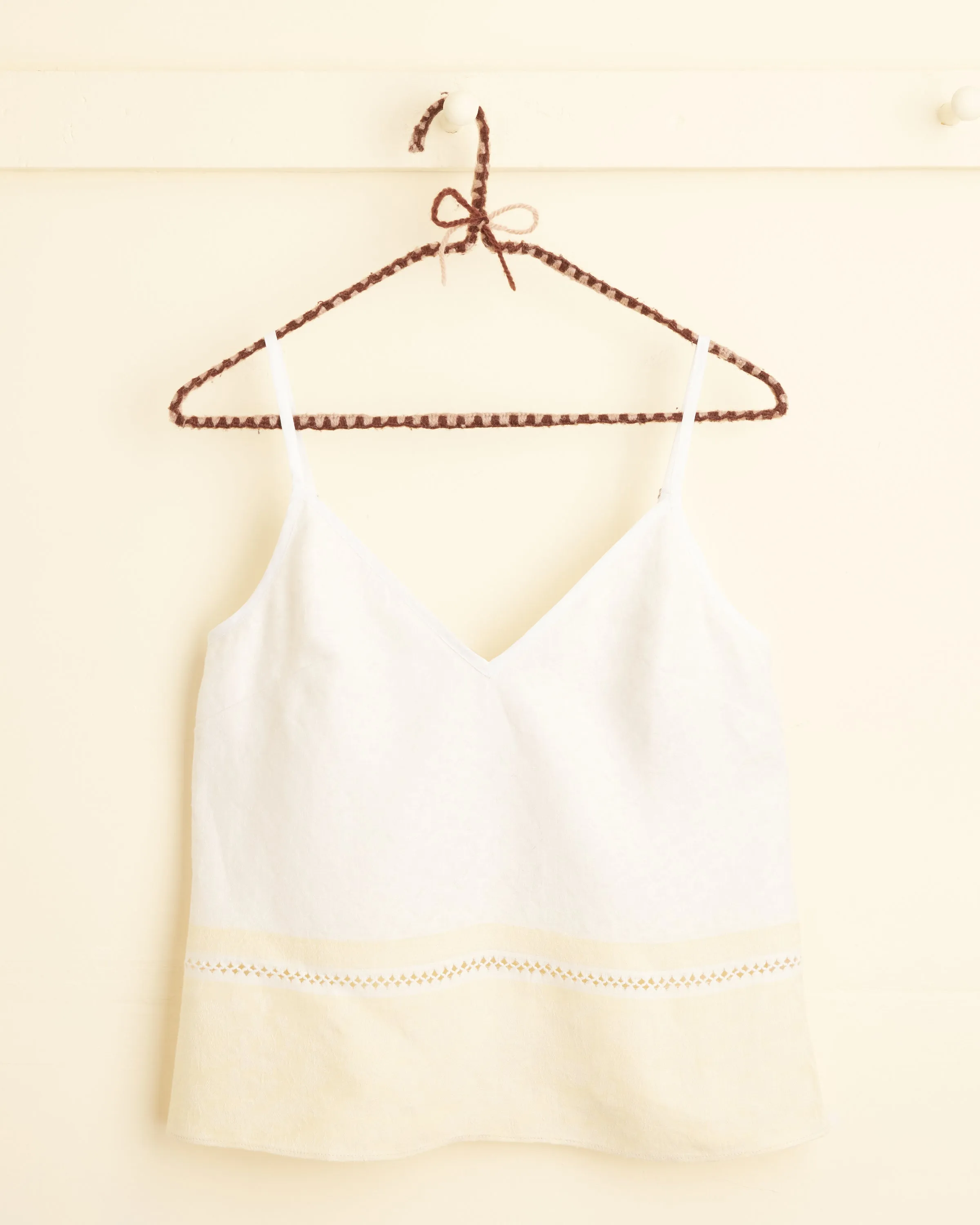 Champagne Fringe Tank sold by BODE