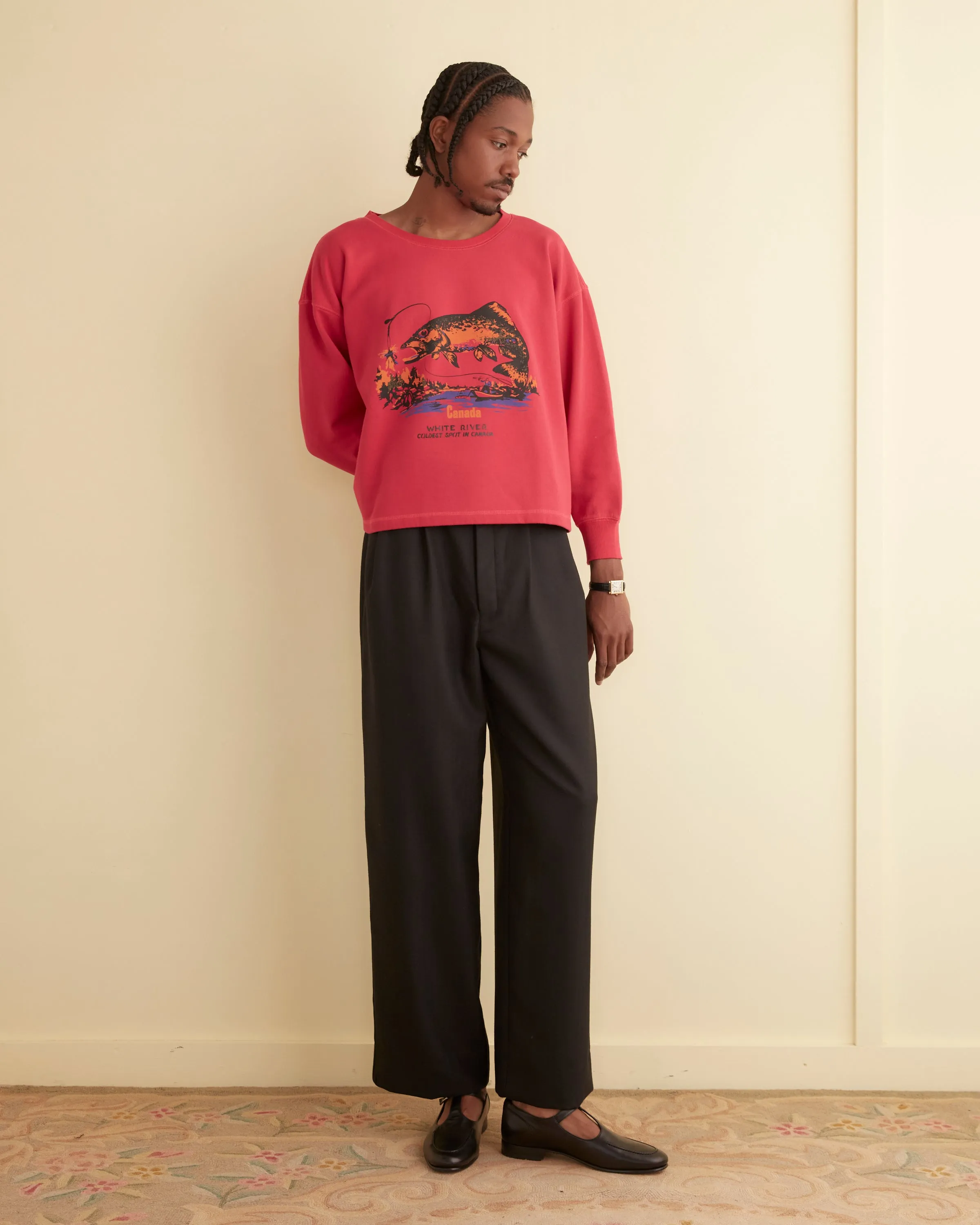 White River Crewneck - Red sold by BODE
