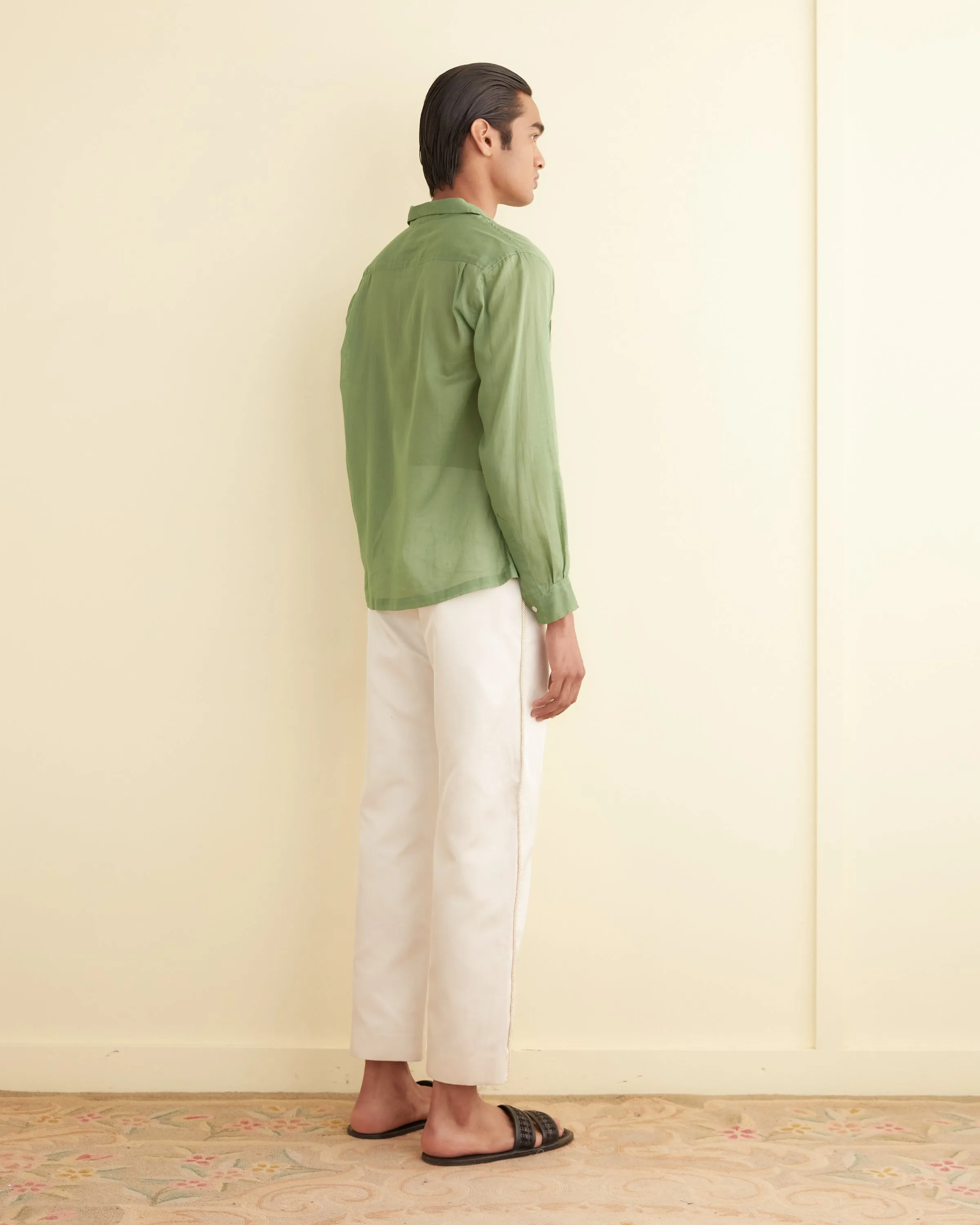 Voile Long Sleeve Shirt - Green sold by BODE product image thumbnail 3