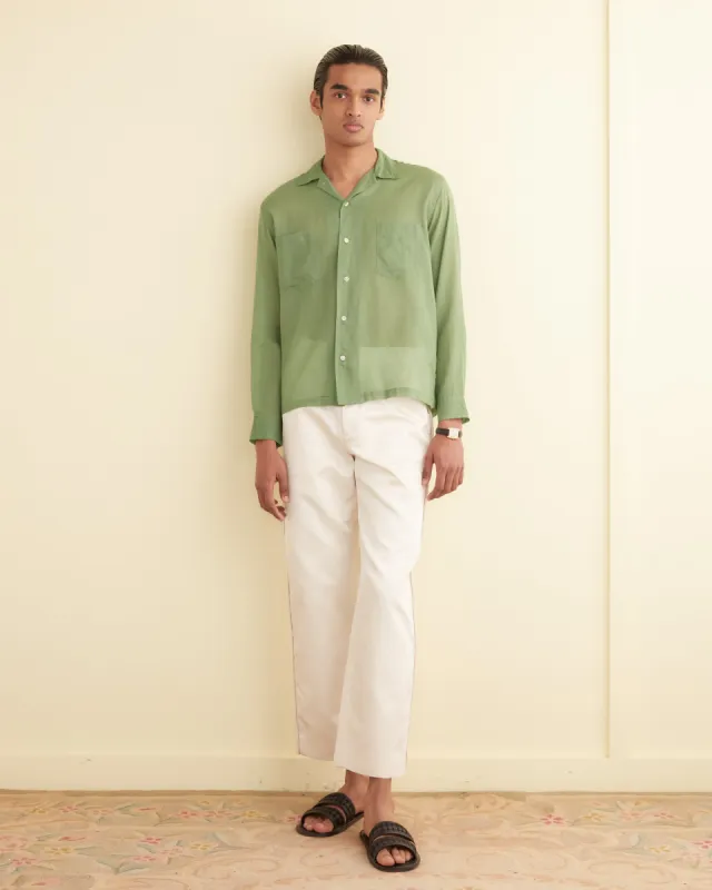Voile Long Sleeve Shirt - Green sold by BODE