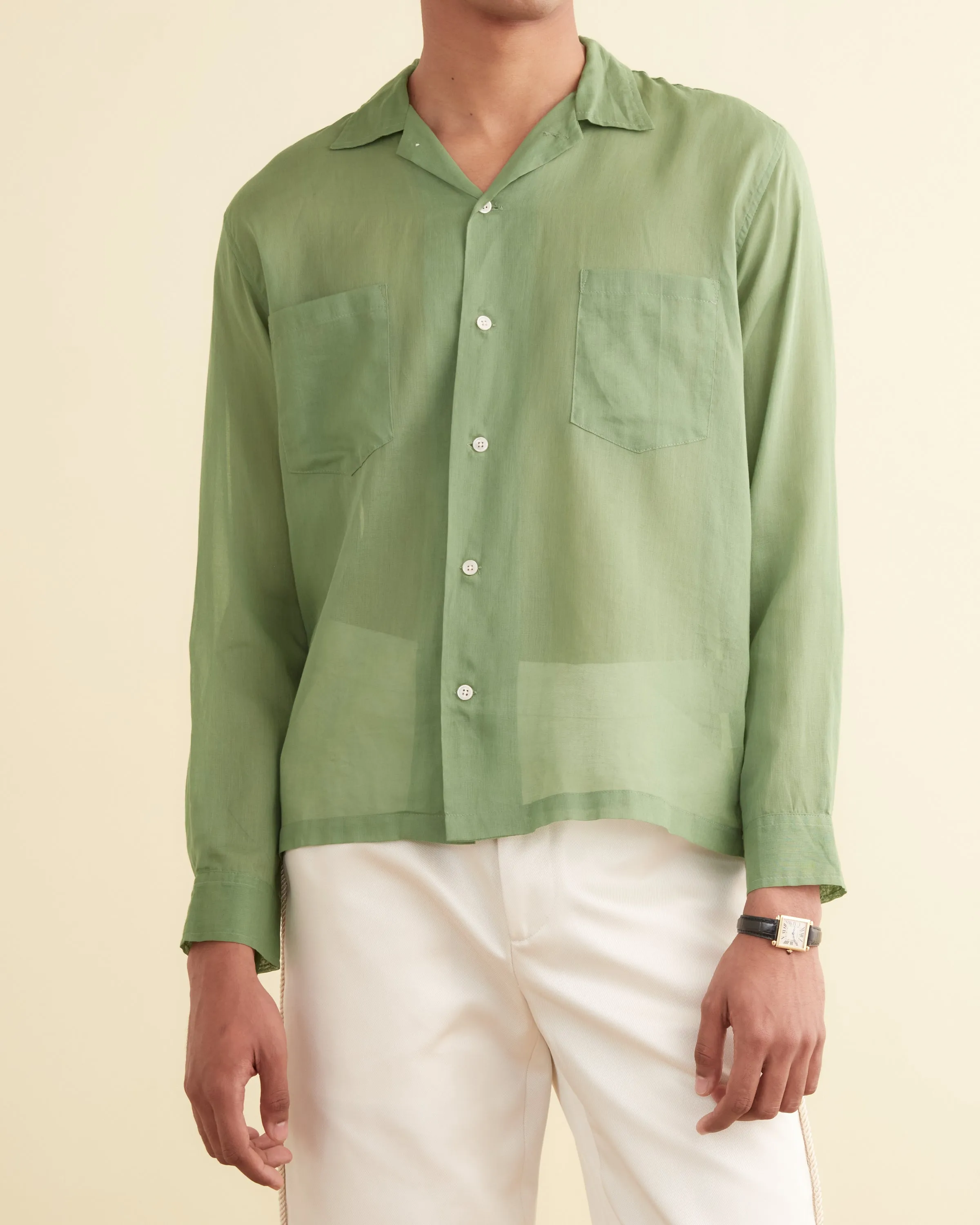 Voile Long Sleeve Shirt - Green sold by BODE product image thumbnail 2