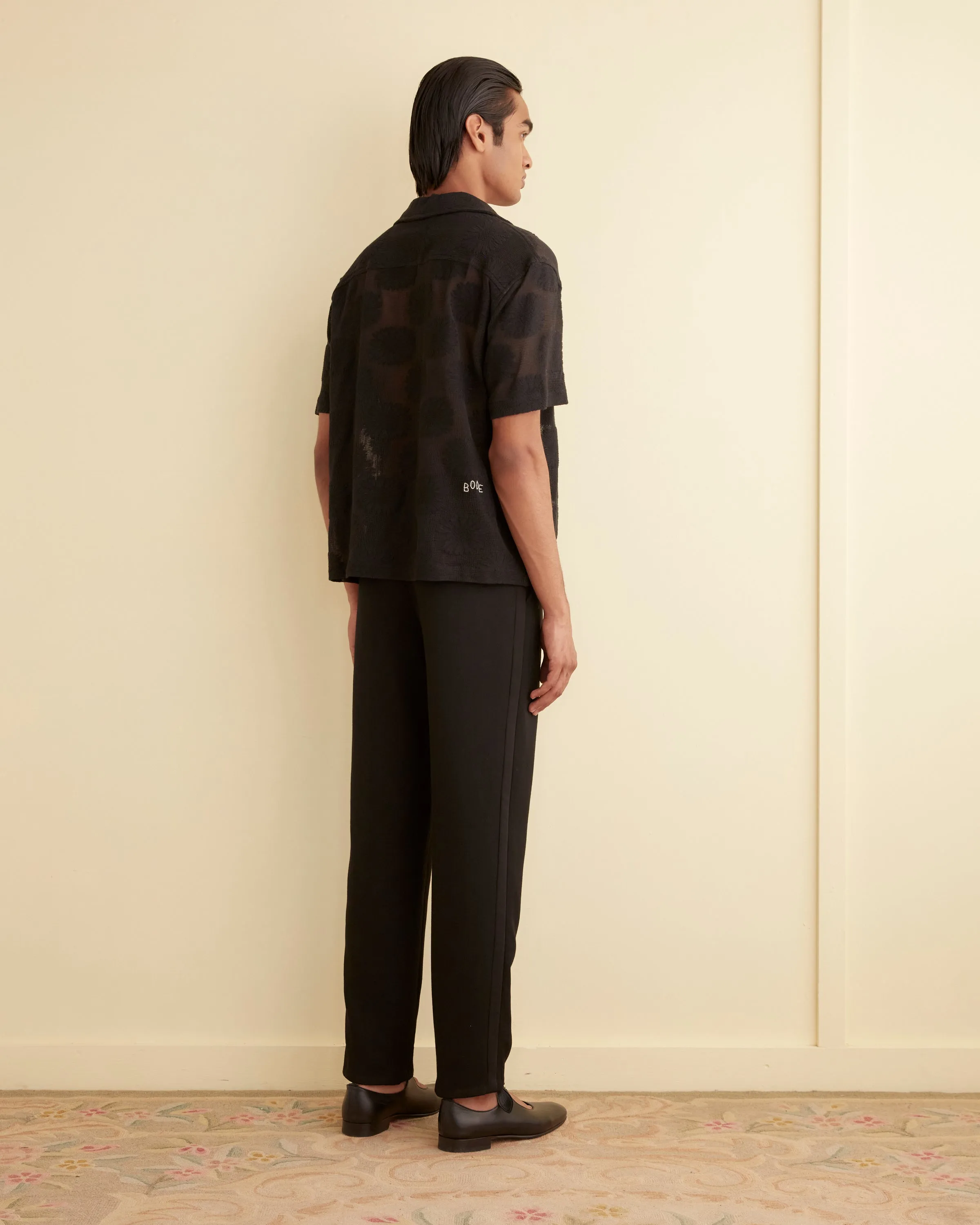 Sunflower Lace Short Sleeve Shirt - Black sold by BODE product image thumbnail 3